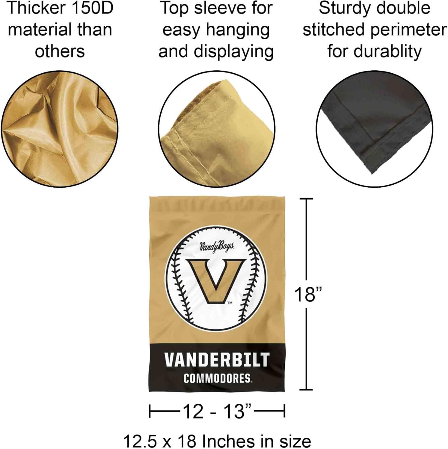 Vanderbilt Commodores Baseball Garden Yard Banner Flag - Image 3