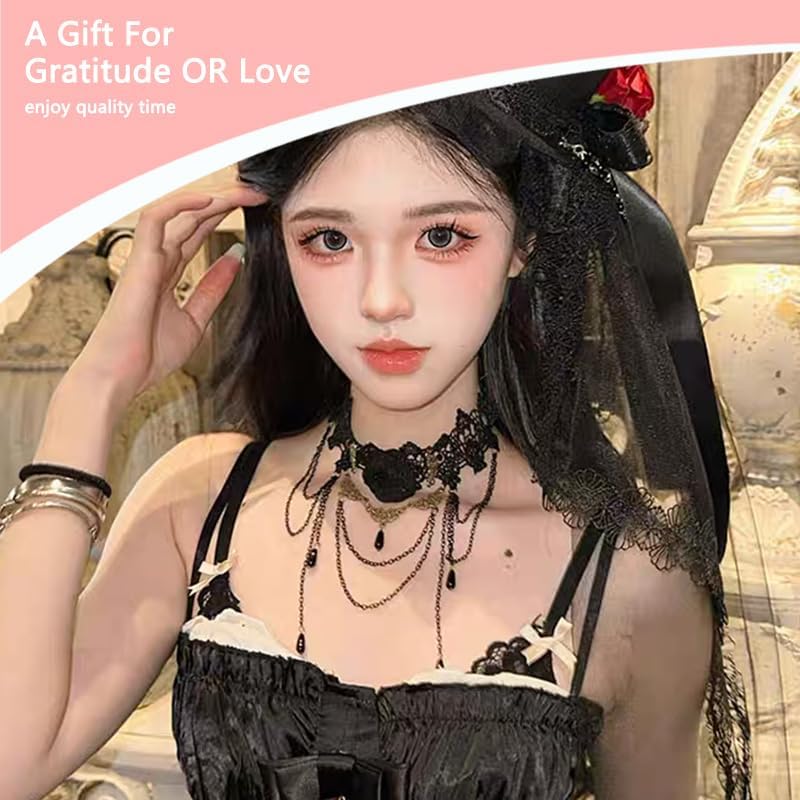 Sisadodo Halloween Costumes Decorations for Women Gothic Rose Chokers Necklaces for Women Females Punk Black Vampire Choker - Image 4