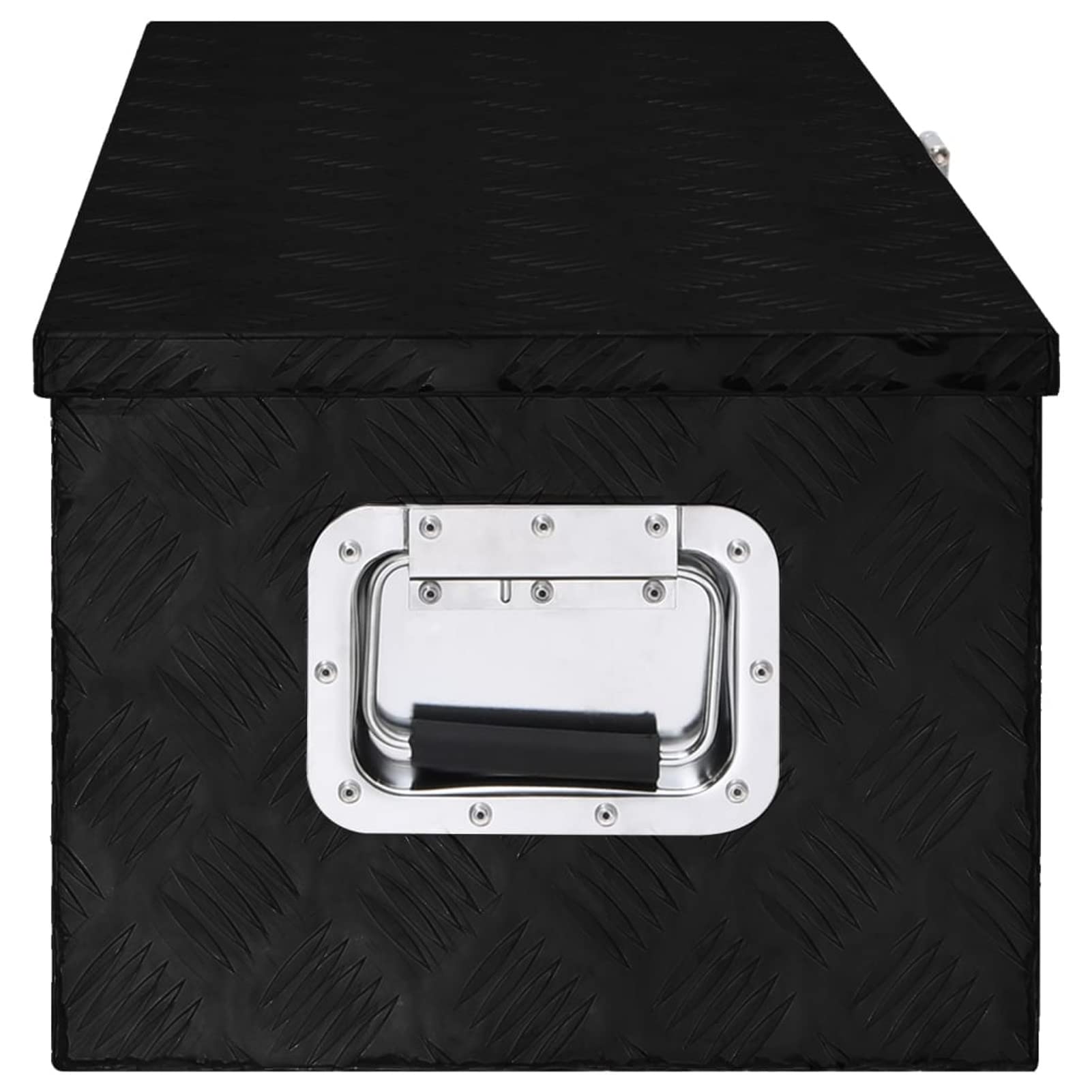 Homgoday Domowe czarne pudełko do przechowywania 80 x 39 x 30 cm Aluminiowe skrzynie i kufry zewnętrzne, pojemnik na narzędzia ogrodowe, stojak na narzędzia ogrodowe, pufa zewnętrzna, skrzynia