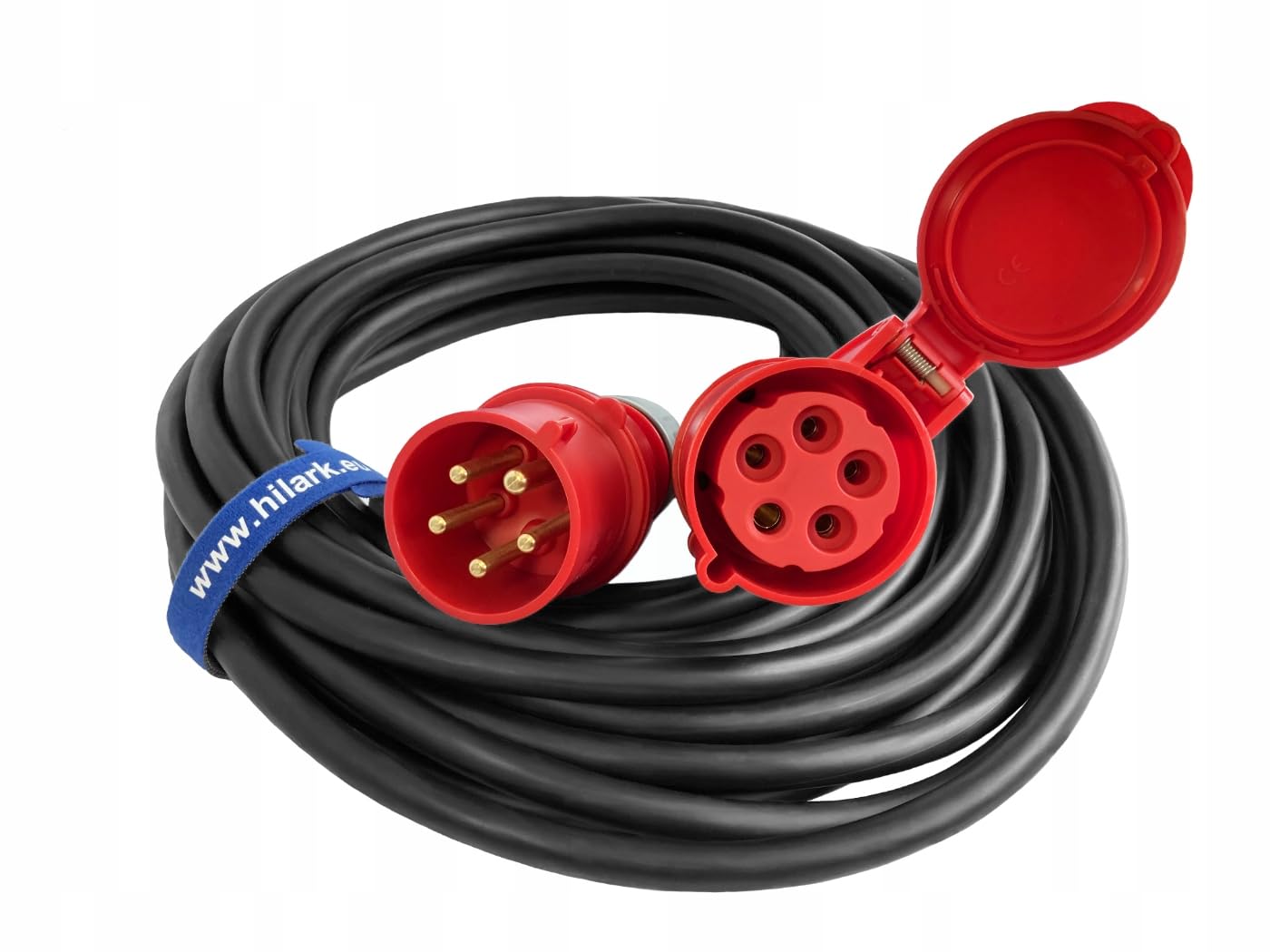Hilark Cable Tech CEE Starkstrom-Verlängerungskabel 16A 5x2,5 25m OWY H05VV-F PVC
