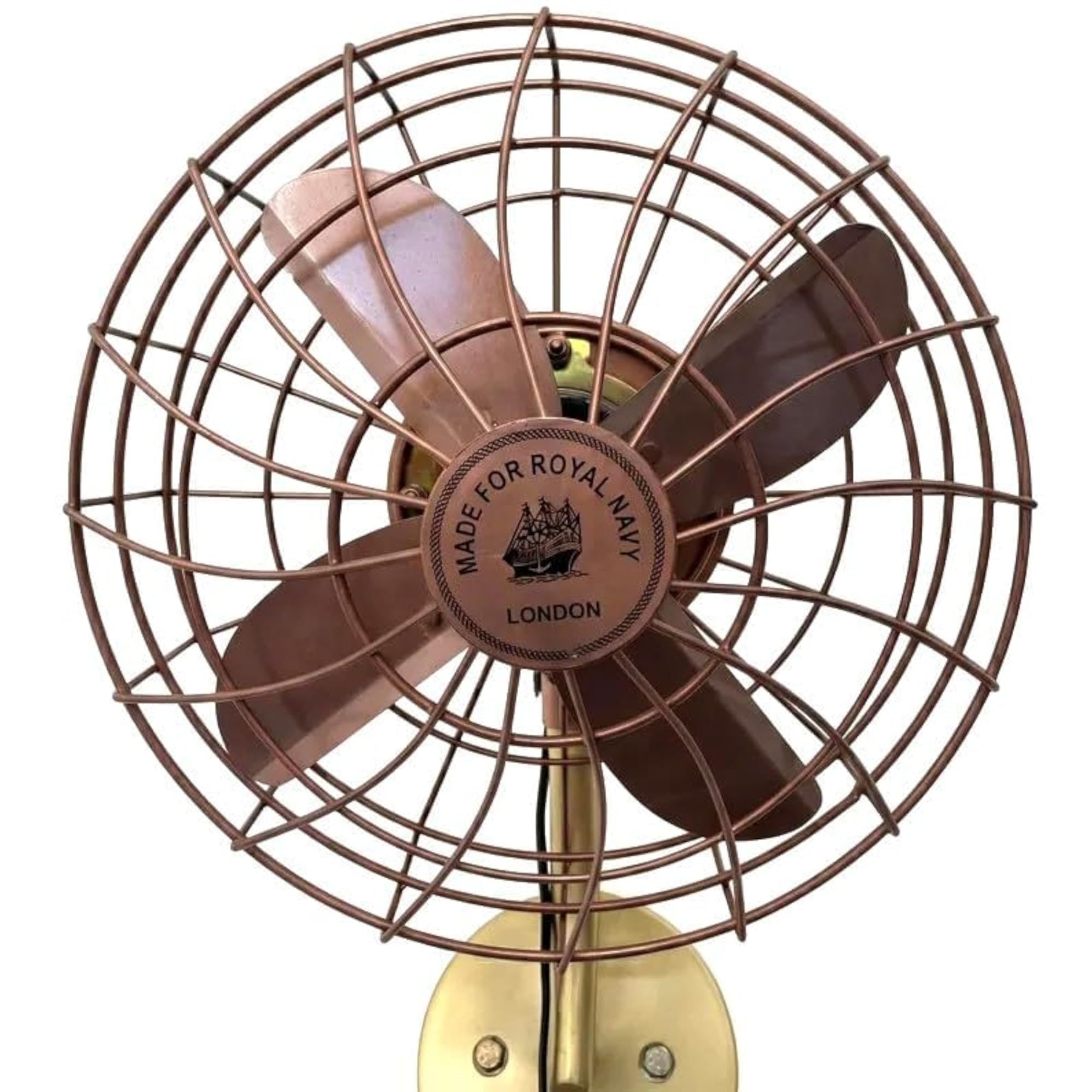 Gold & Copper Wall Mount Fan, Decorative Style