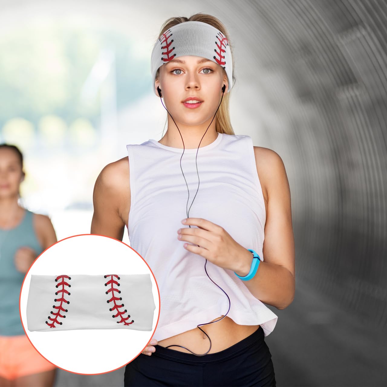 FRCOLOR 3pcs Headband Cozy Hair Bandanas Softball Baseball Hair Ties for Men and Girls Fitbity Fabric Elastic Decor - Image 3