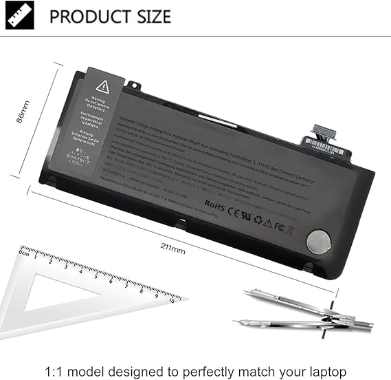 A1322 MacBook Pro 13 inç A1322 (A1278 Orta 2009 Orta 2010 Erken 2011 Son 2011 Orta 2011 2012) MB990LL / A MB990CH / A MB990J / A [10,95 V 63,5 W h ] h ]