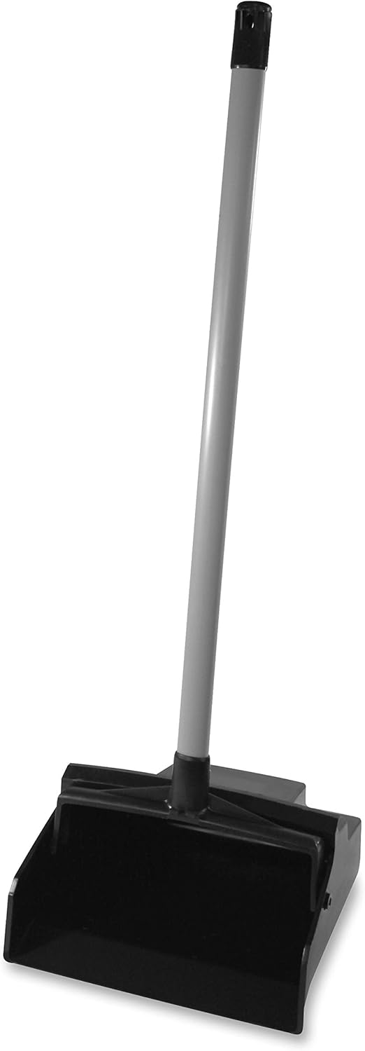 Impact 2600 LobbyMaster Plastic Lobby Dust Pan with PVC Handle, 37" Height x 12" Width x 11" Depth, Black (Case of 6)