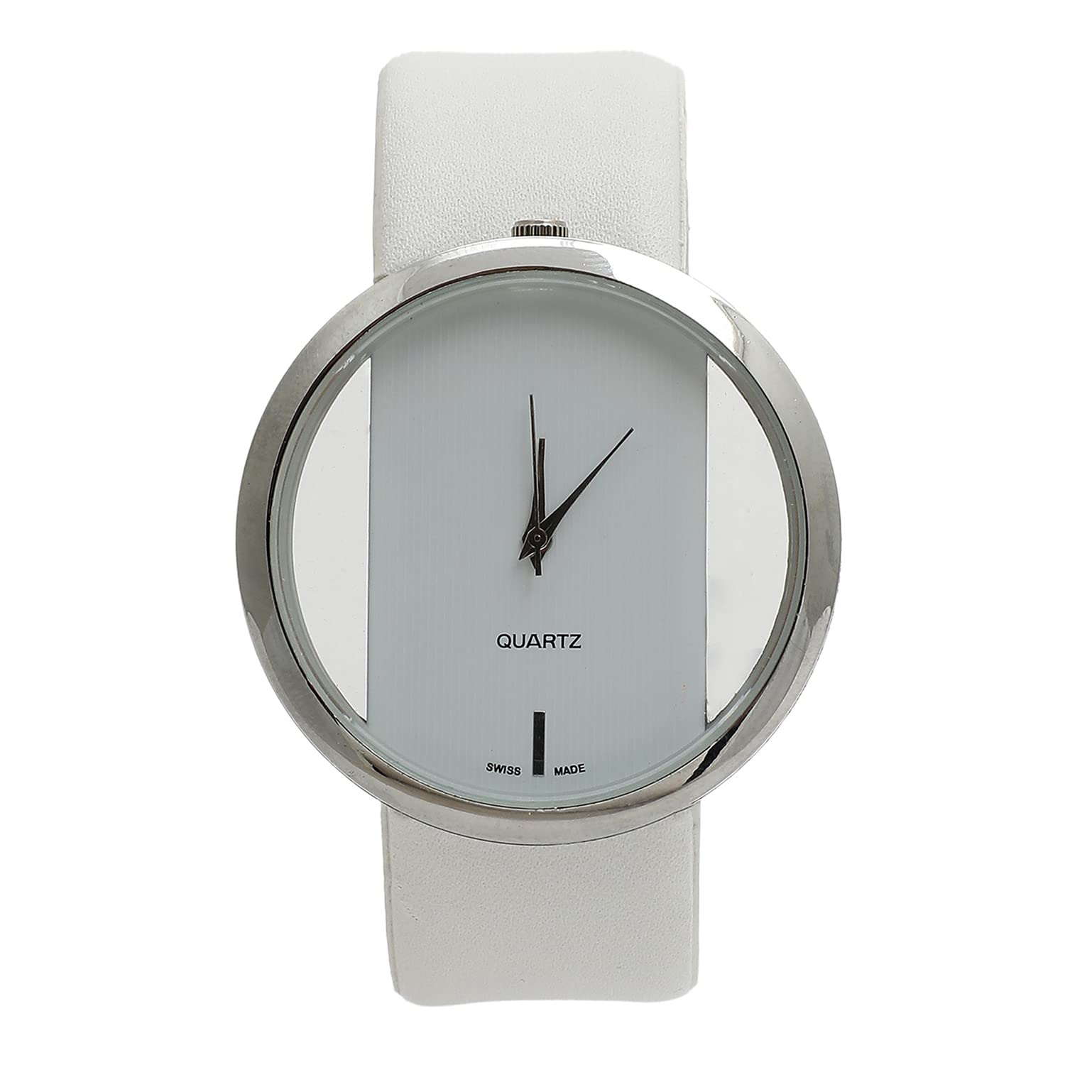 Haute Sauce Transparent Round Analog Dial Watch with White Vegan Leather Strap for Women and Girls | Quartz | Battery Power | Latest Watch for Woman | Trendy Fashion Belt Watch for Female (HSWC1027) (B0B8SV8HPT) Amazon Price History, Amazon Price Tracker