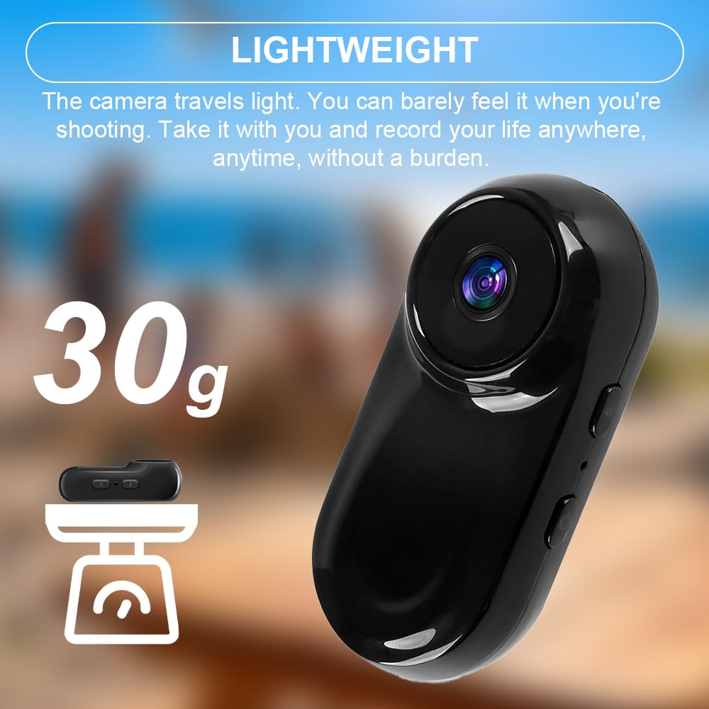TKMARS Mini Action Cam 1080P HD – Portatile Con Grandangolo 120°, Microfono Integrato, Registrazione Audio/Video