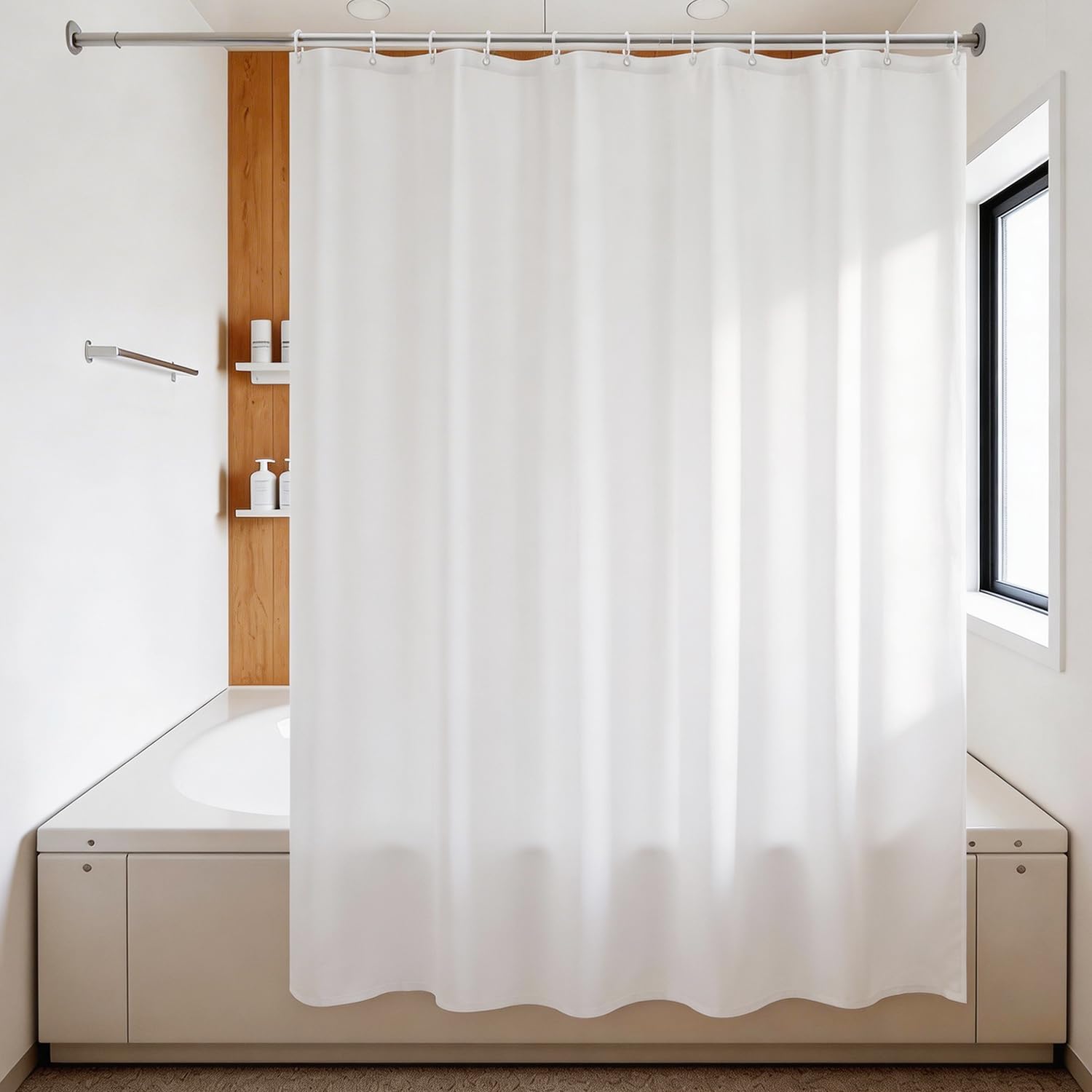 Amazon｜クモリ(Kumori) シャワーカーテン 防水 防カビ 目隠し 明るさ