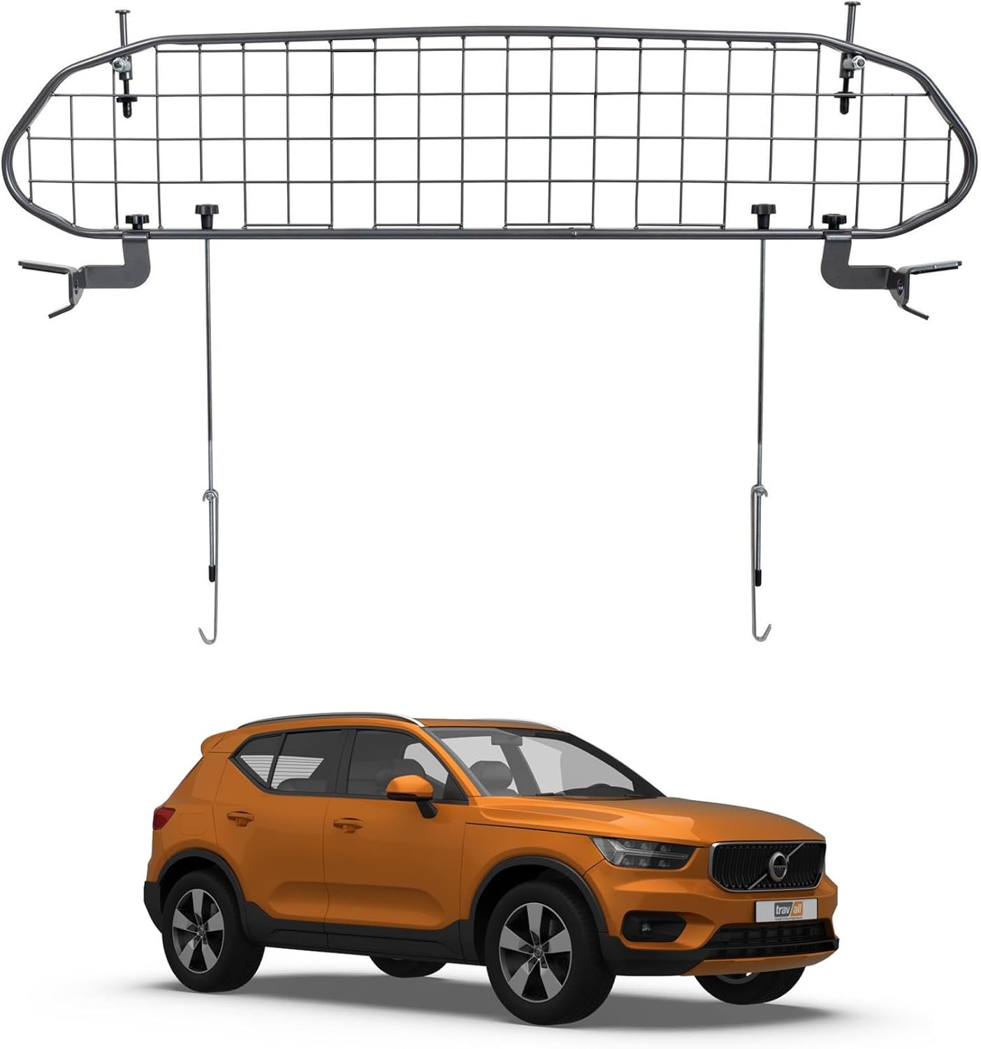 TRAVALL Compatible with Volvo XC40 (2017+) Dog Car Barrier Guard Custom Fit Accessory Heavy Duty Steel Mesh Trunk Divider Safety Travel Premium Luggage Cargo Barrier Backseat Protection