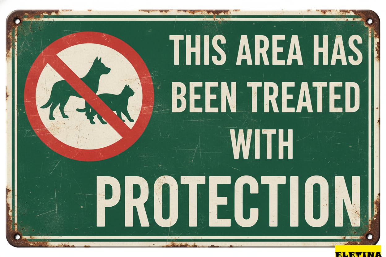 Keep Pets Off Grass Stop Dogs Pooping Tin Sign, 8x12 Inch