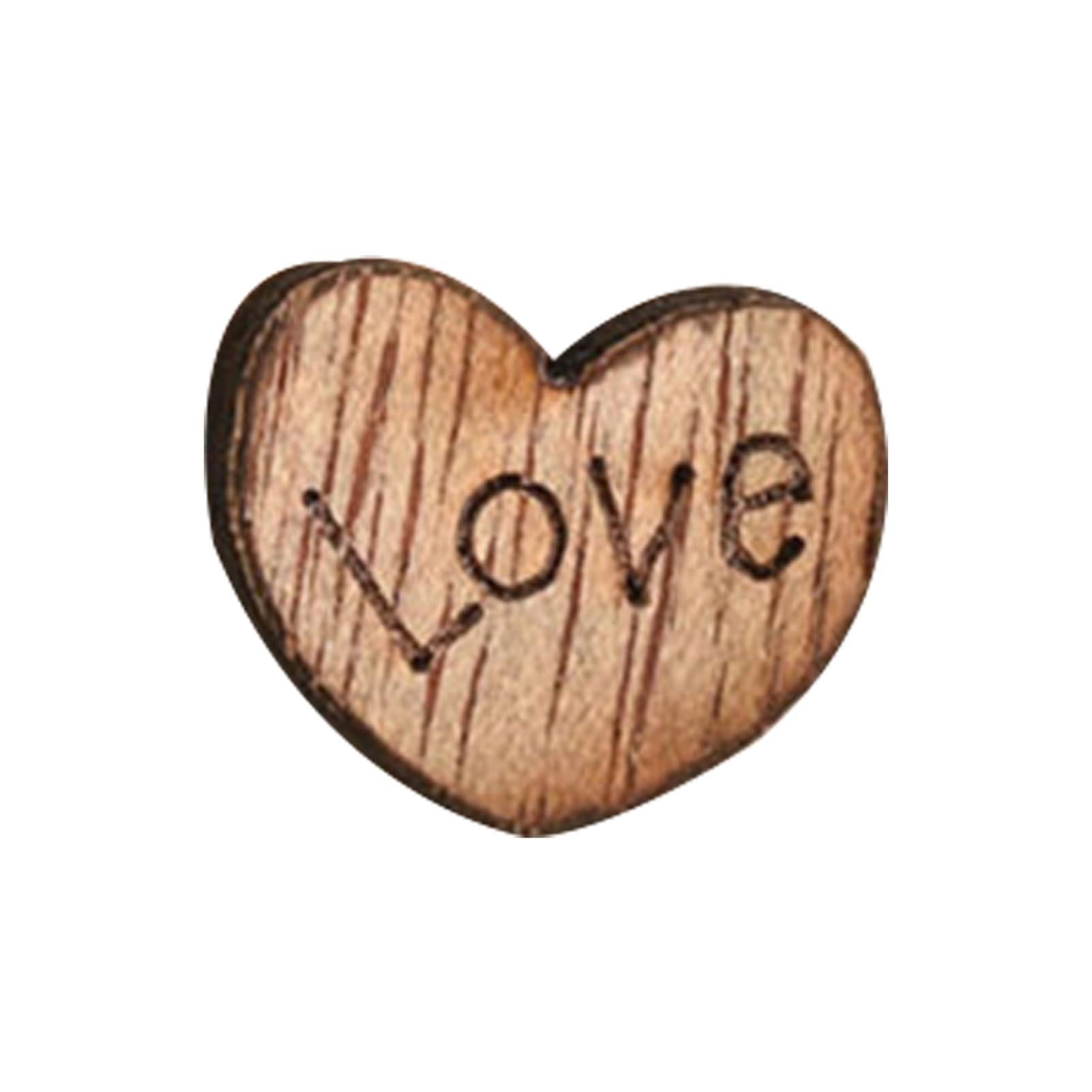 matumou Rustic Wooden 100pcs Love Heart Stars Wedding Table Scatter Decoration