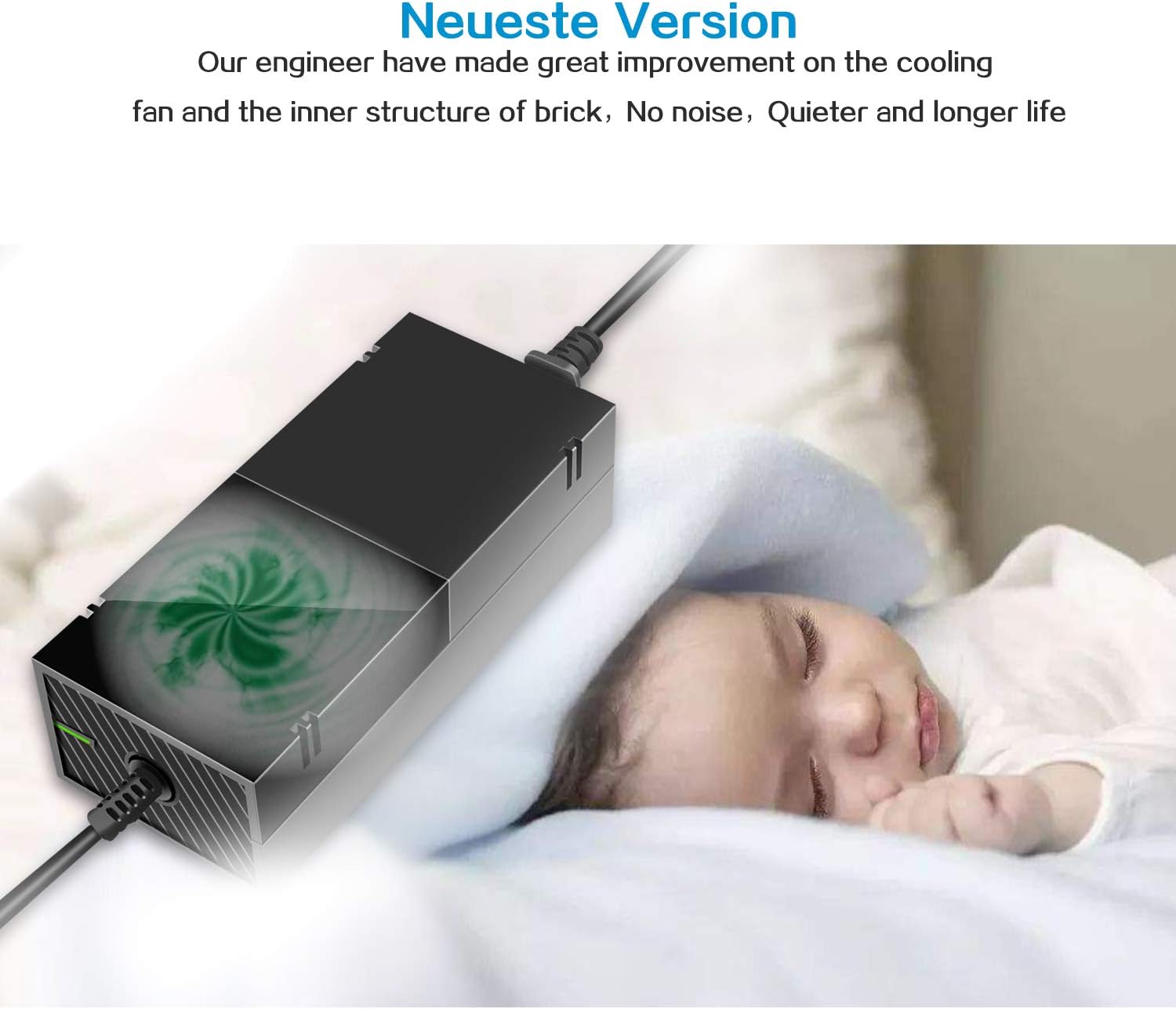 Upgraded Power Supply Brick for Microsoft Xbox One Power Supply, with AC Adapter Charger Cord Replace 200W 5