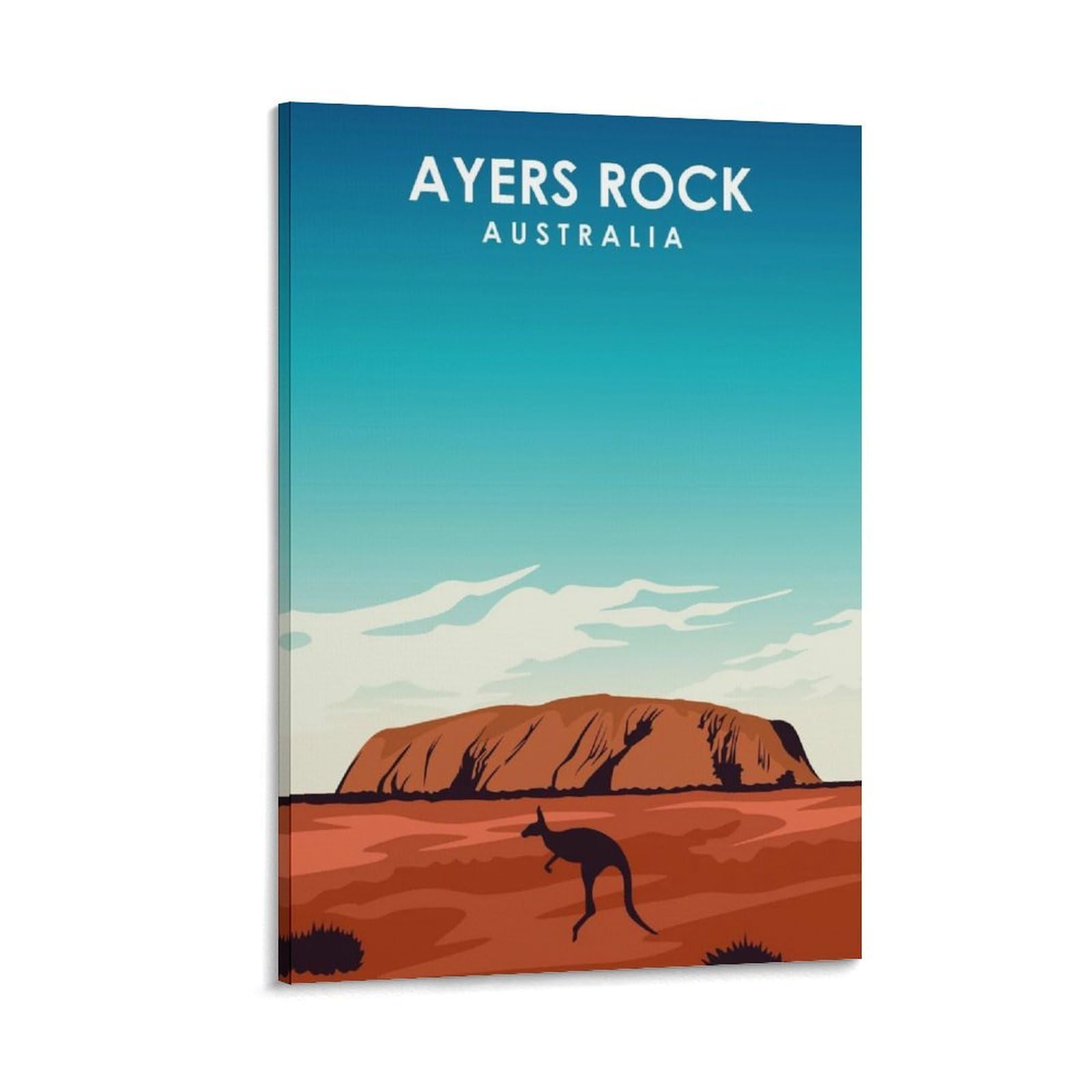 Jdheeh Poster vintage di Ayers Rock Travel su tela, poster decorativo da parete, 40 x 60 cm