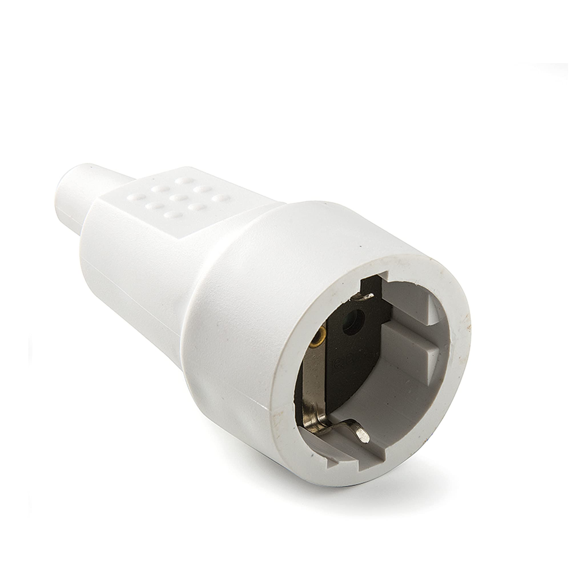 FAMATEL – Mobile Steckdose | Stromanschluss mit lateralem TT | PVC Kunststoff TT | 16A | 250V | Weiß
