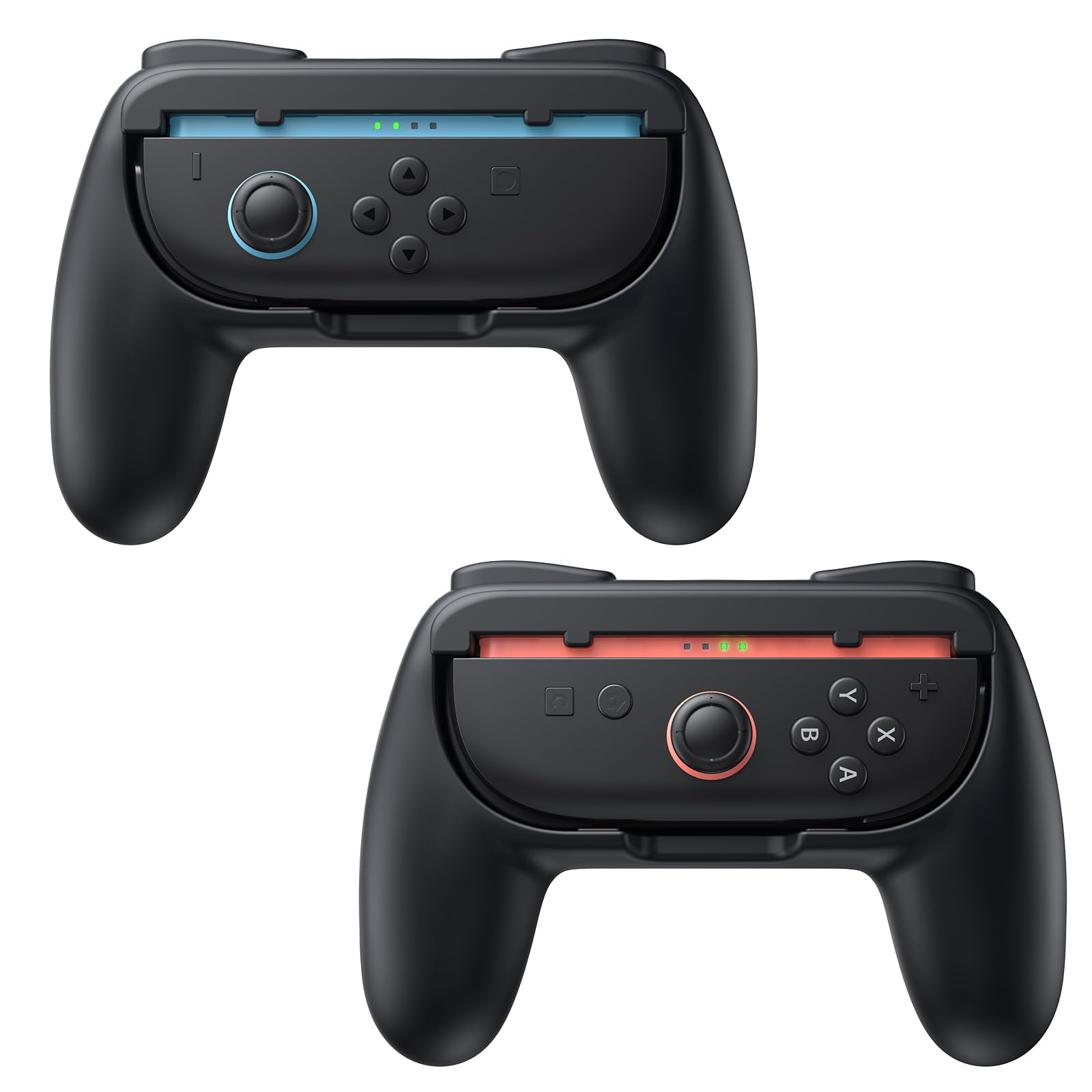 FASTSNAIL Grips for Nintendo Switch 2 (2025) for Joy-Con 2, Wear-Resistant & Anti-Slip Controllers Grips Handle Kit, Switch Holder Accessories for NS2 Controller, 2 Pack(Black)