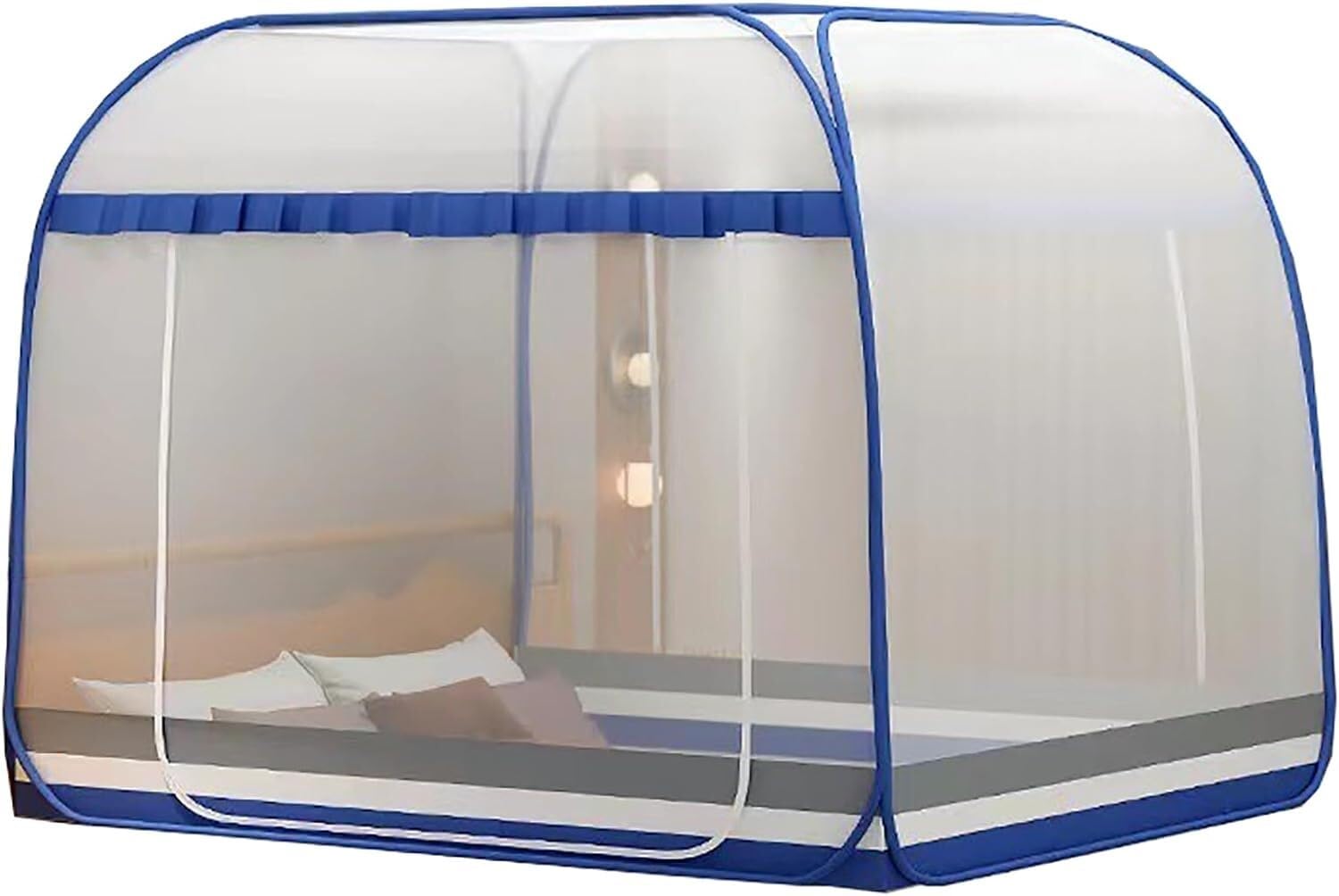 Letnia siatka na łóżko składana przenośna moskitiera, bezpłatna instalacja, odpowiednia do łóżek jedno- i dwuosobowych (1,2 * 2,0 m)