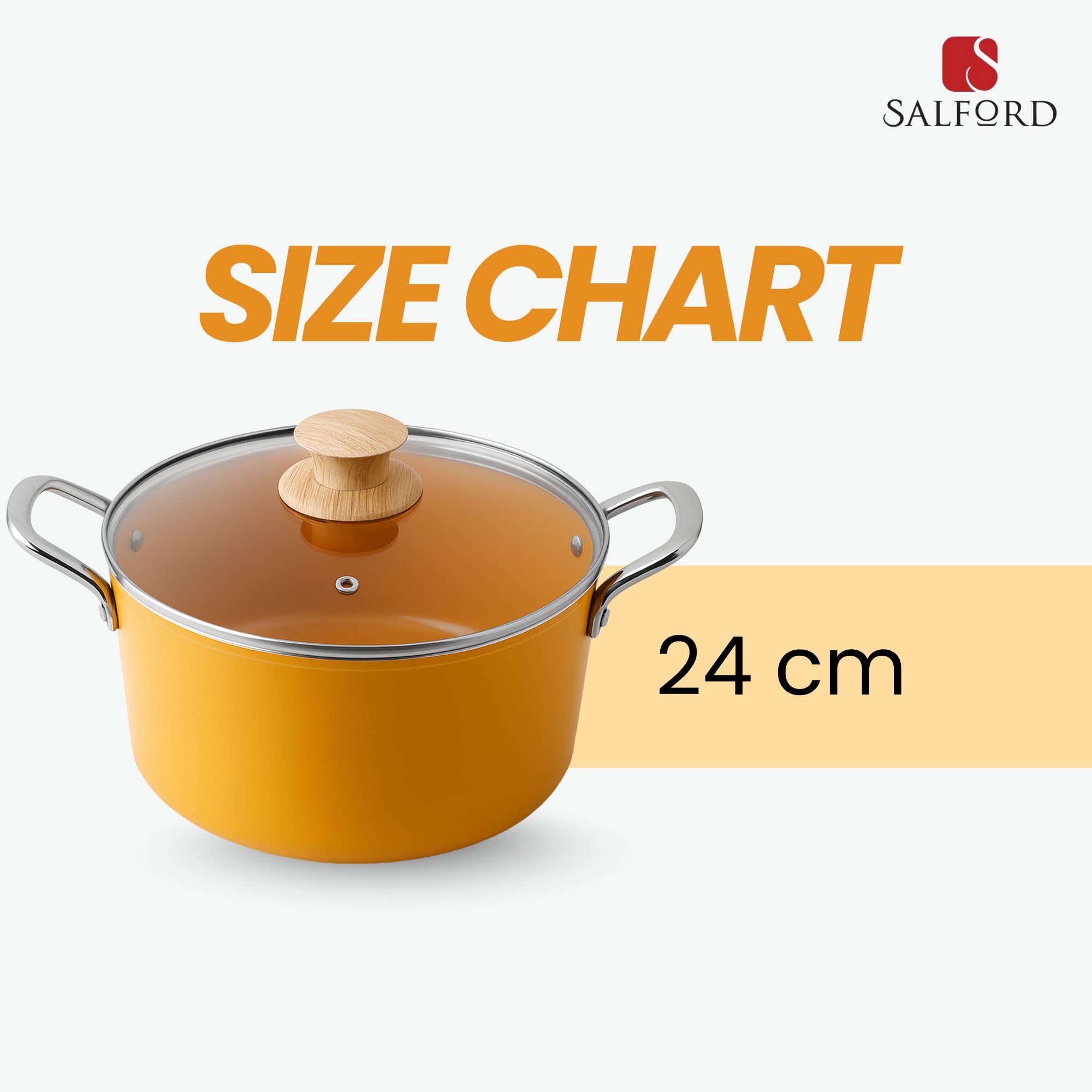 Salford Yellow Casserole - Durable & Non-Stick -6