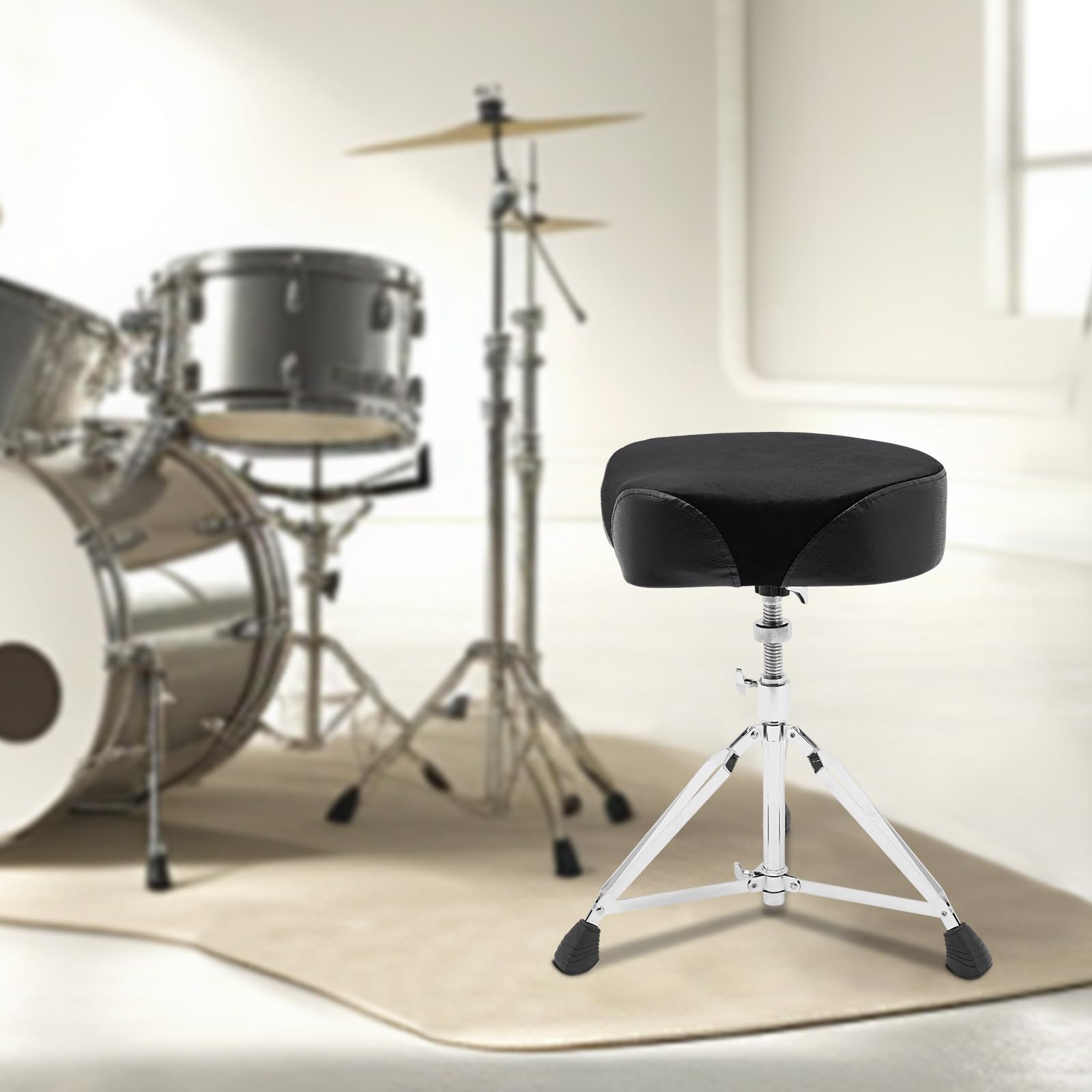 HANGKAI Asiento para batería ajustable 45-68 cm, plegable, capacidad de carga de 100 kg, taburete de tambor para un asiento cómodo