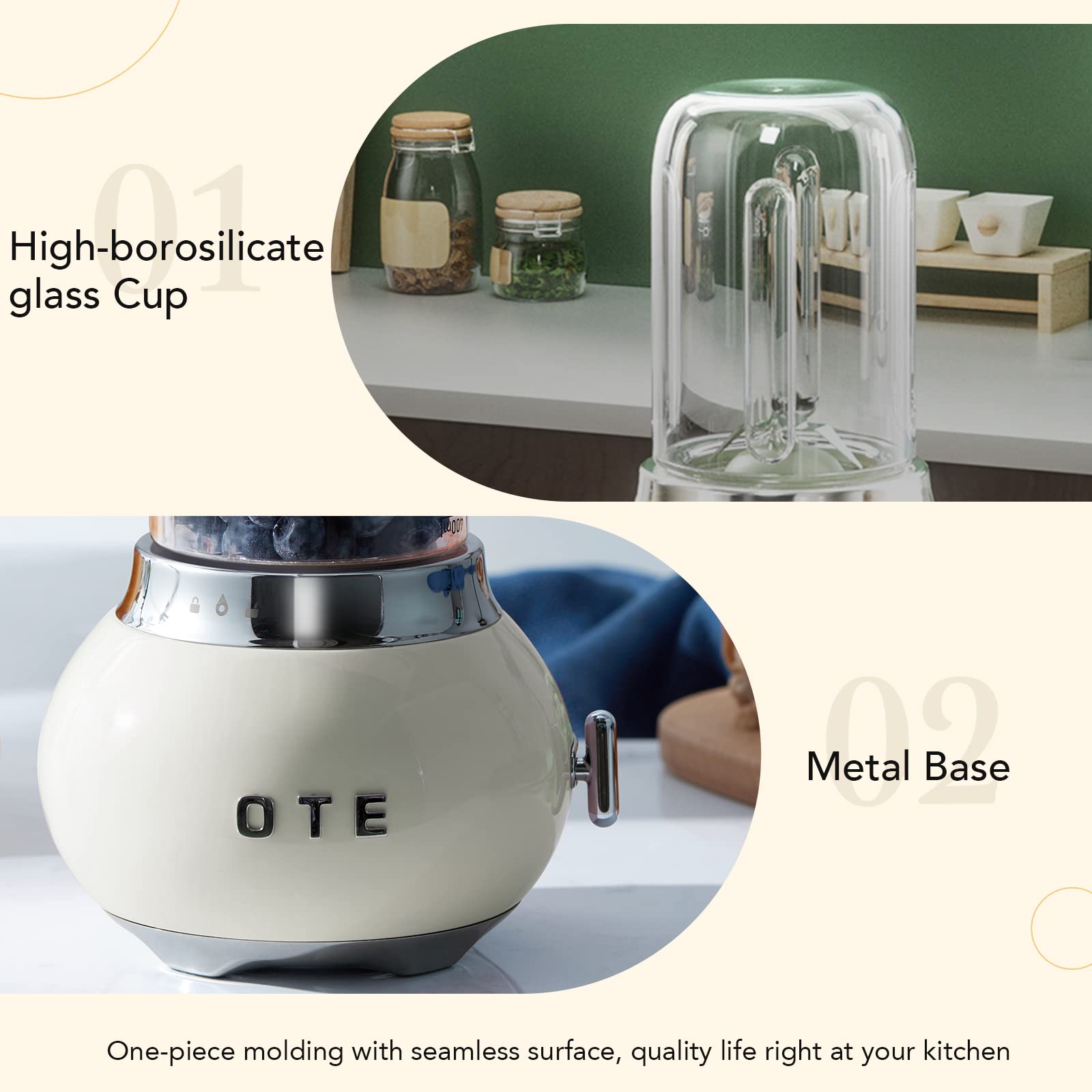 Ote Blender Smoothie Maker Portable Blender Electric Mixer With 14