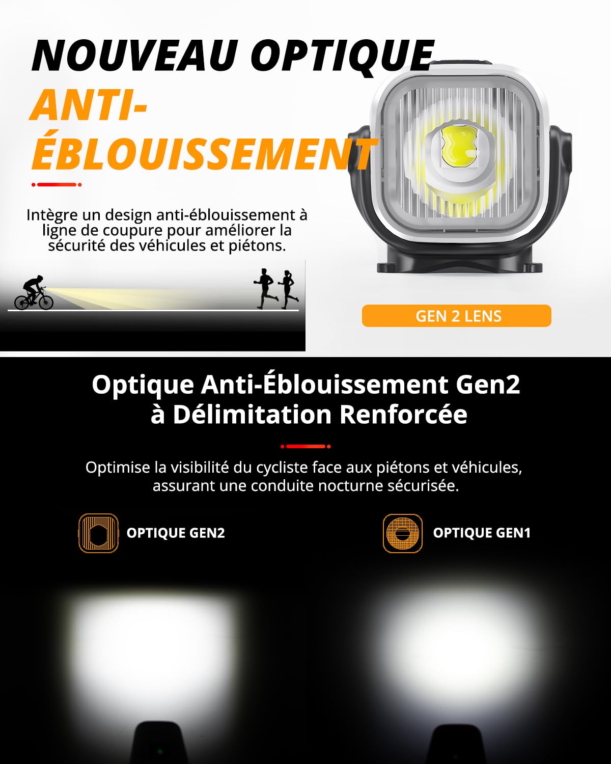 TOWILD CL2000 Éclairage Professionnel 2000 Lumens pour Vélo, Lampe LED Rechargeable USB-C 5000mAh Éclairage Super Lumineux Anti-éblouissement pour vélos de Route/Montagne,Fanal Avant étanche IPX6