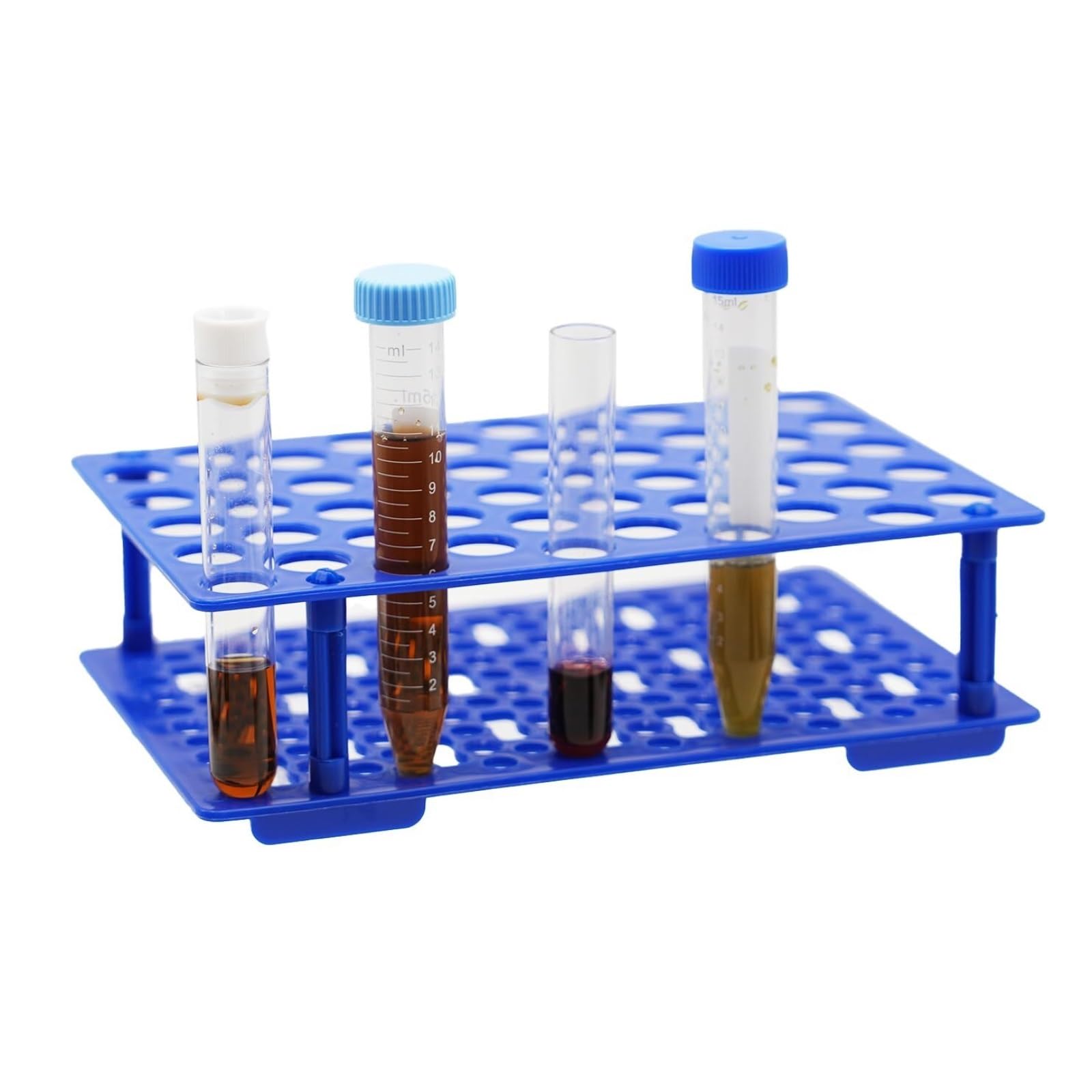 Gradilla De Tubo De Ensayo para Laboratorio Gradilla De Plástico For Tubos De Ensayo De 3 Piezas, Soporte Desmontable For 50 Pocillos Laboratorio