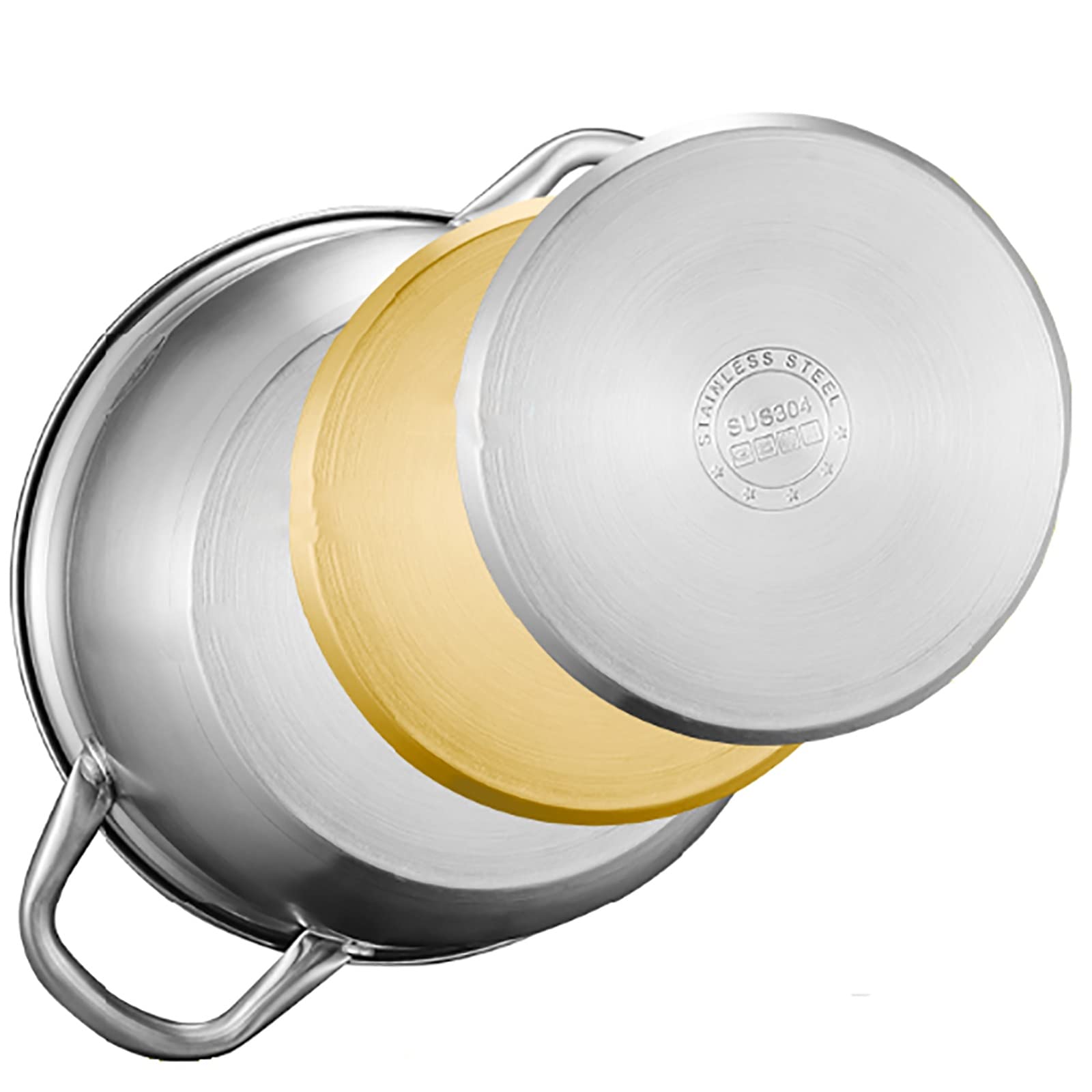 Dampfgartopf/Suppentopf/Edelstahl 304 in Lebensmittelqualität, 3-lagiger Verbundtopfboden, gedämpfte Meeresfrüchte, gedämpfte gedämpfte Brötchen, 28 cm