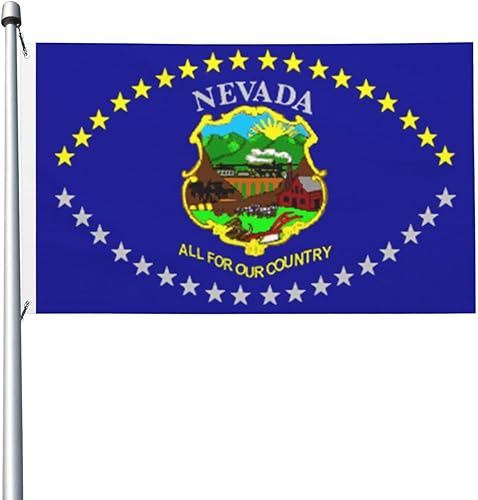 Bandera de Nevada (1915-1929) Bandera de poliéster de doble cara de 3 x 5 pies, banderas de decoración de casa al aire libre, banderas duraderas