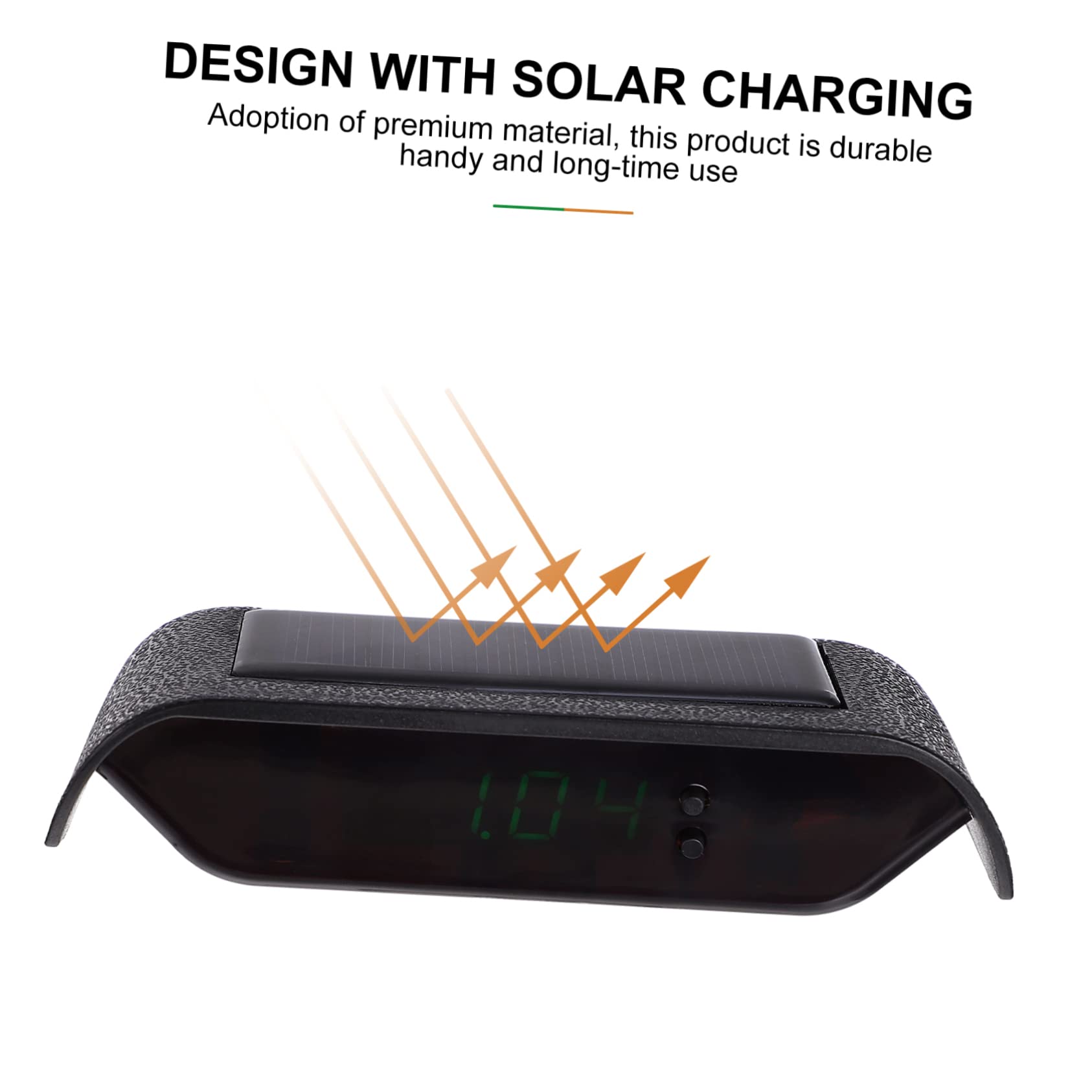 Mobestech 2piezas Reloj De Coche Electrónico Solar Luminoso Sensor De Vibración Alta Precisión Muestra Hora Fecha y Temperatura Para Vehículos y Oficinas