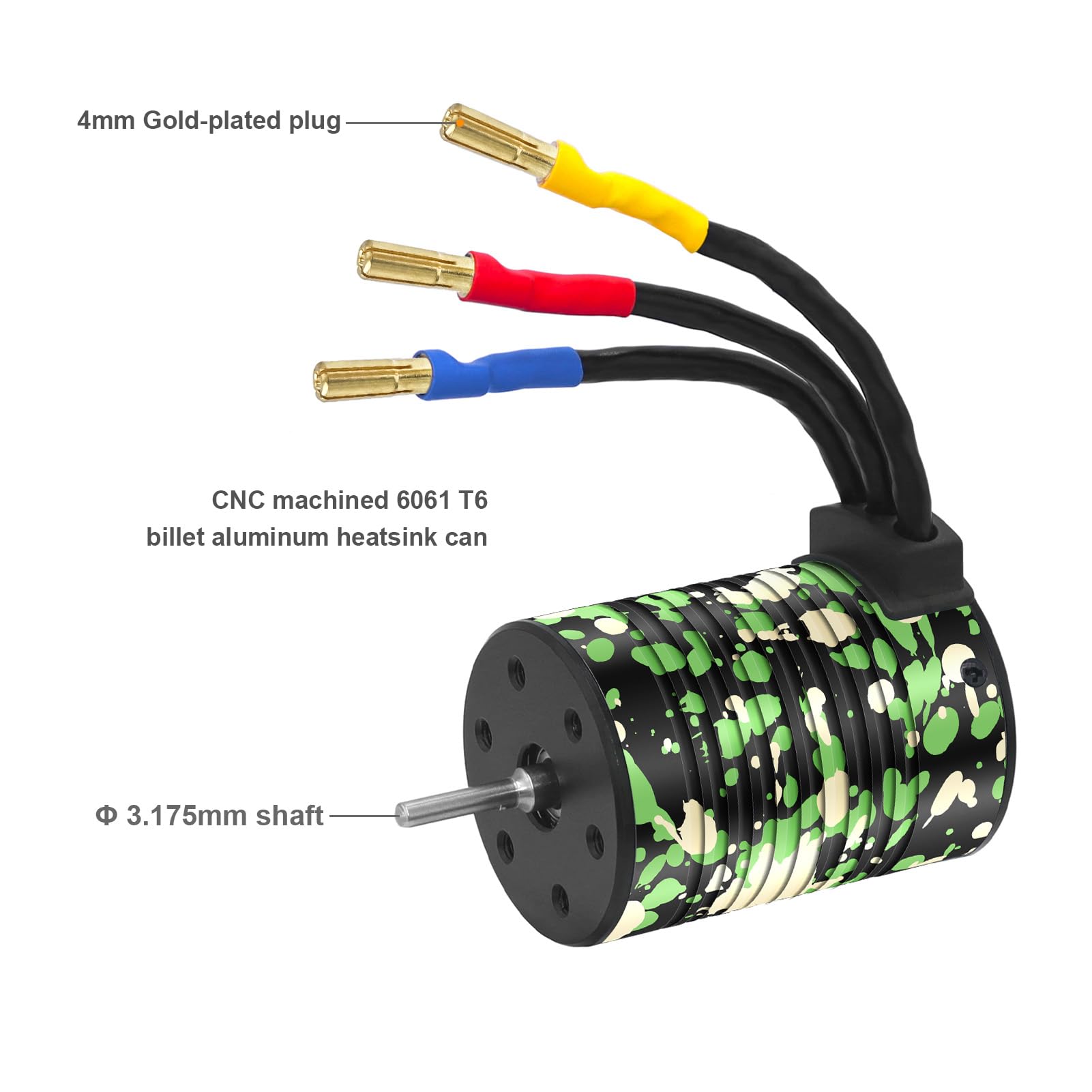 Motor sin escobillas impermeable 3650 3900KV 3.175 mm para coche de carreras RC 1/10 camión todoterreno