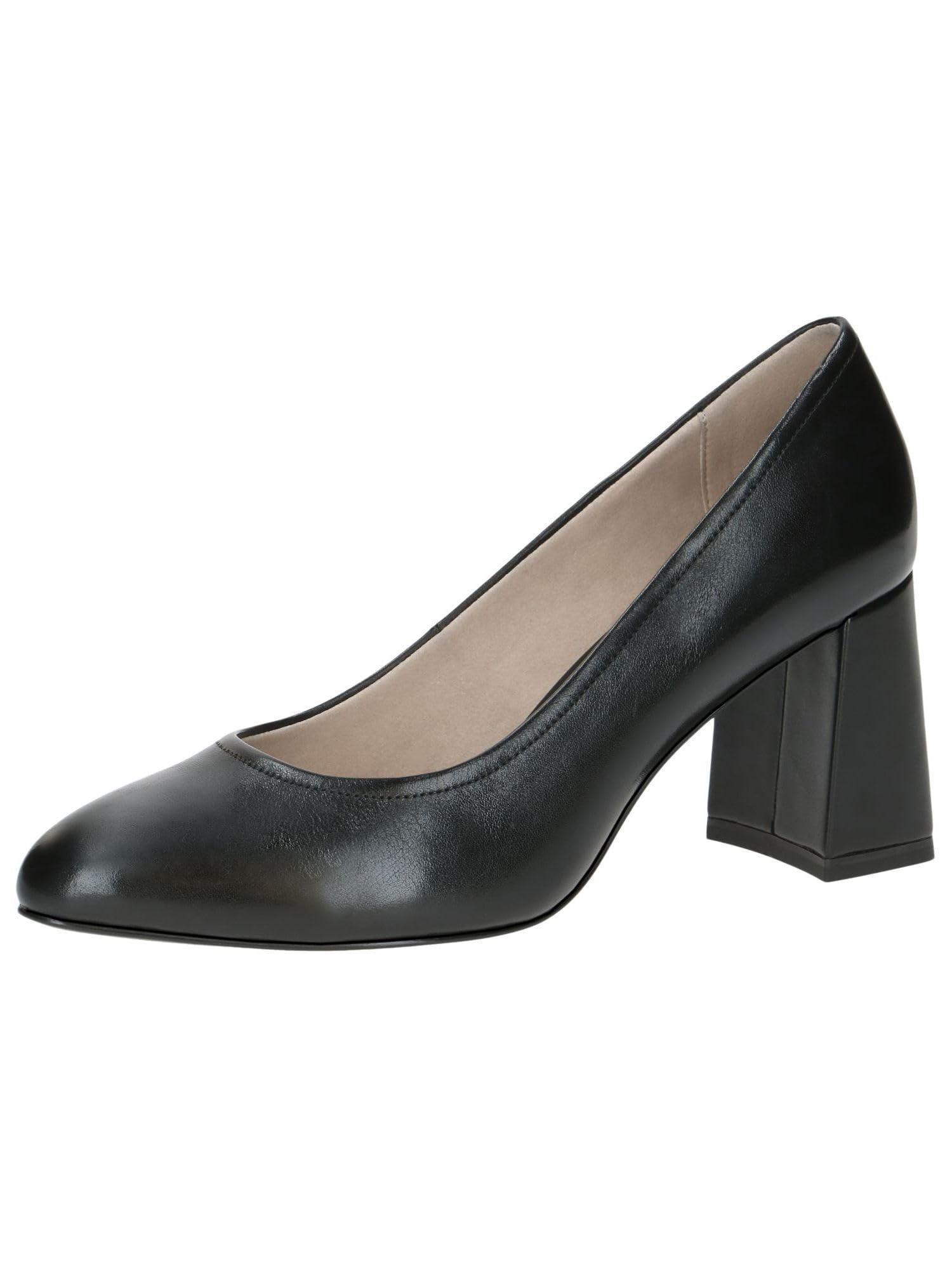 CAPRICE Women Pumps Leather Elegant, Black (Black Nappa), 4.5 UK