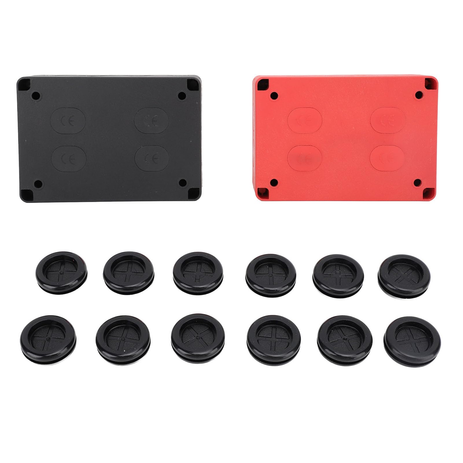 Bloc de Distribution d'énergie Lourde 500A Bernal Berminal Berminal Berminal avec 6 poteaux pour Le système Solaire de Camion de Bateau RV 12V DC Black Rouge 2pcs