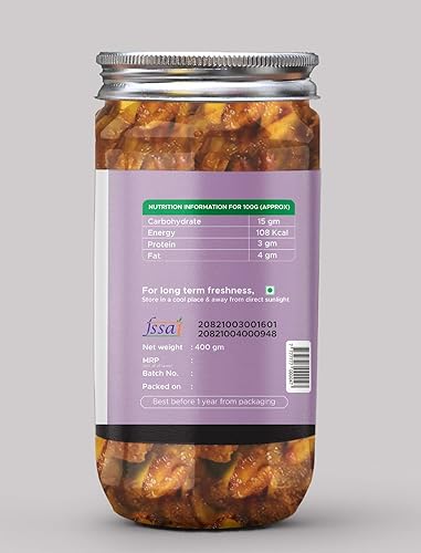 Miniatura 3 de Lucknowi Kathal & Adrak Ka Achar I Encurtido Sabroso Achar Casero (400 gm) Jaca y Pepinillo de jengibre I Pepinillo casero y orgánico