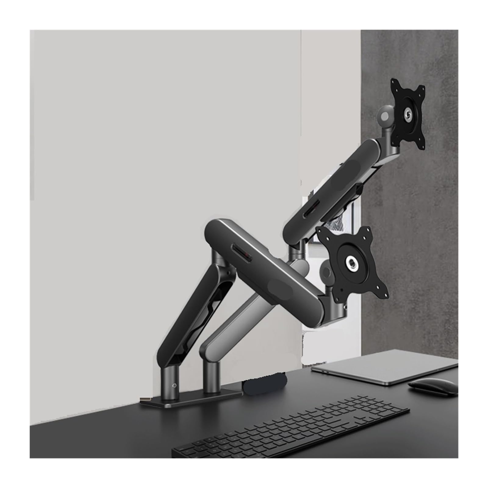 TKJfdTY Monitor Dual Screen Bracket Am420 Rotating Lifting Display Computer Arm Rack，Gray