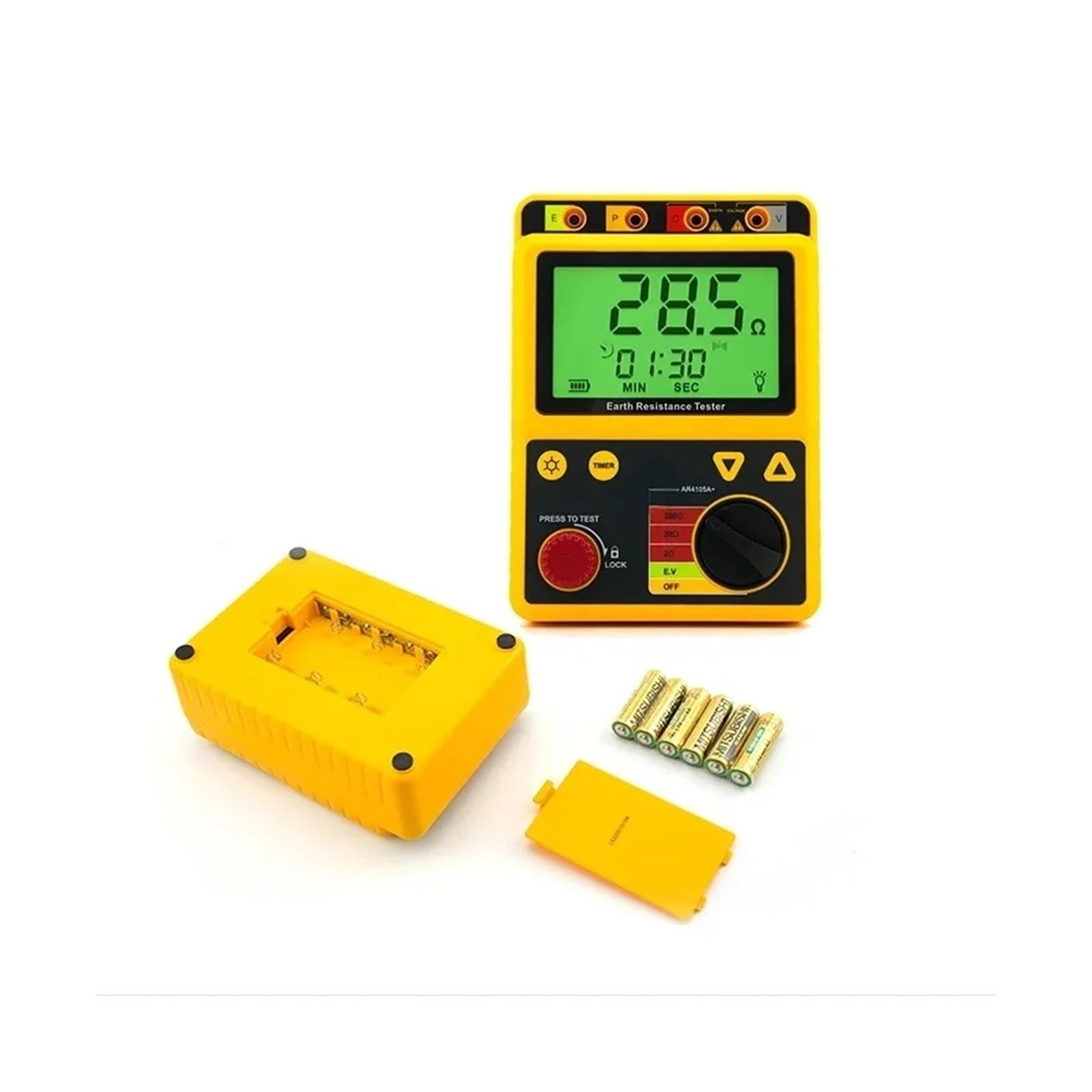 Probador de resistencia, Probador de resistencia tierra alta precisión AR4105A+ Medidor digital oscilación protección contra rayos