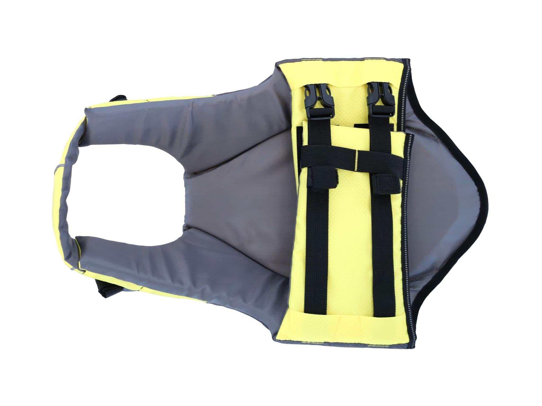 AQUA Giubbotto Salvagente per Cani S Giallo Grigio Scuro Poliestere Rip-Stop Idrorepellente