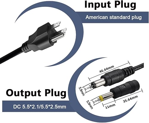 Miniatura 2 de Cargador de 42V 4A utilizado para 10S 36V Li-ion Batería de aluminio Salida de carcasa DC 0.217 * 0.083 in0.217 * 0.098 in Conector