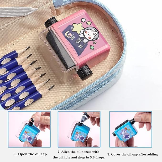 Ncry Math Roller Stamp for Addition Subtraction Multiplication Division, Roller Number Teaching Practice Math Stamp Roller Digital Teaching Stamp, Math Practice Number Rolling Stamp 1 4