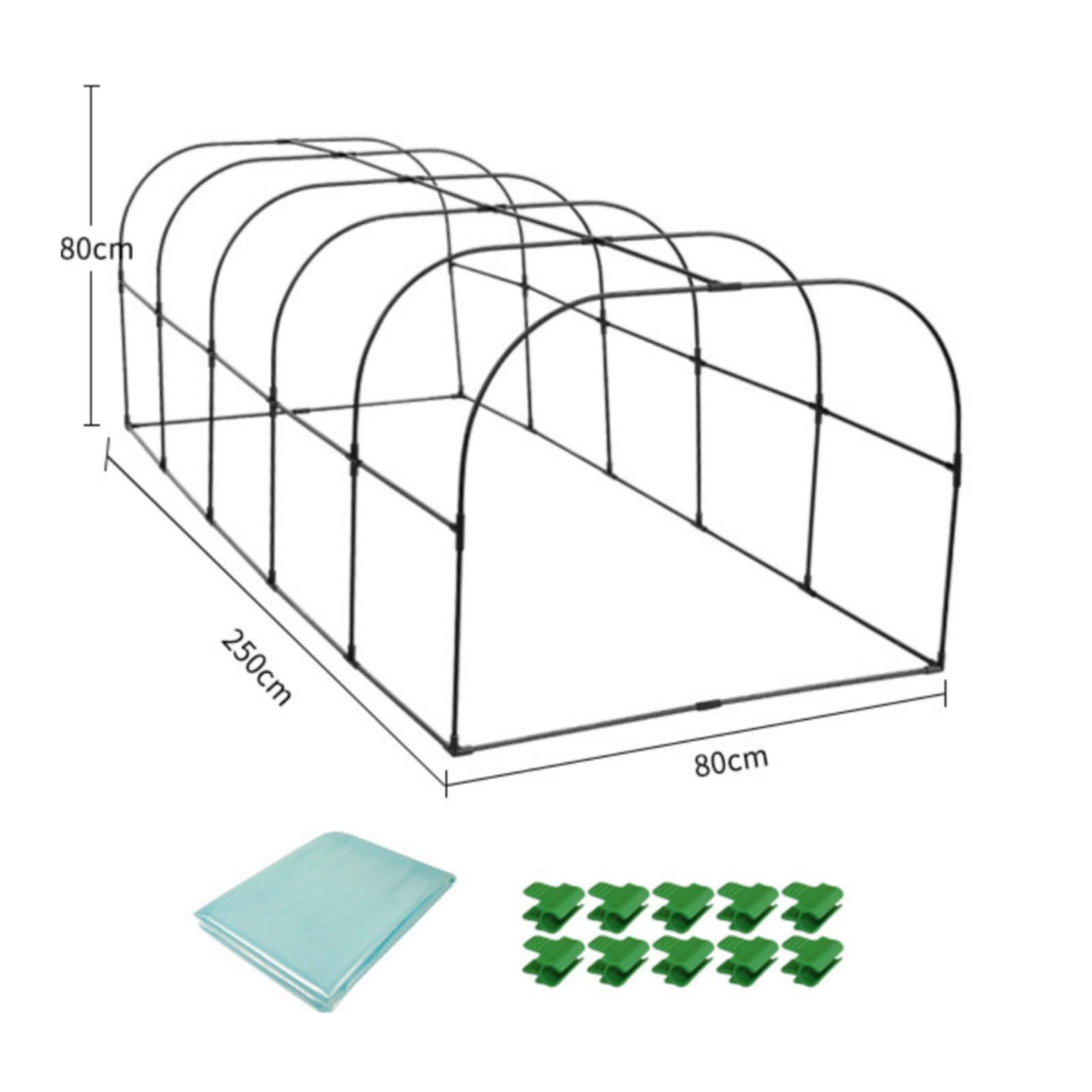 predolo Serra a Tunnel da Giardino Antigelo Mantiene il Calore per Balcone, Orto , 250-80-80cm