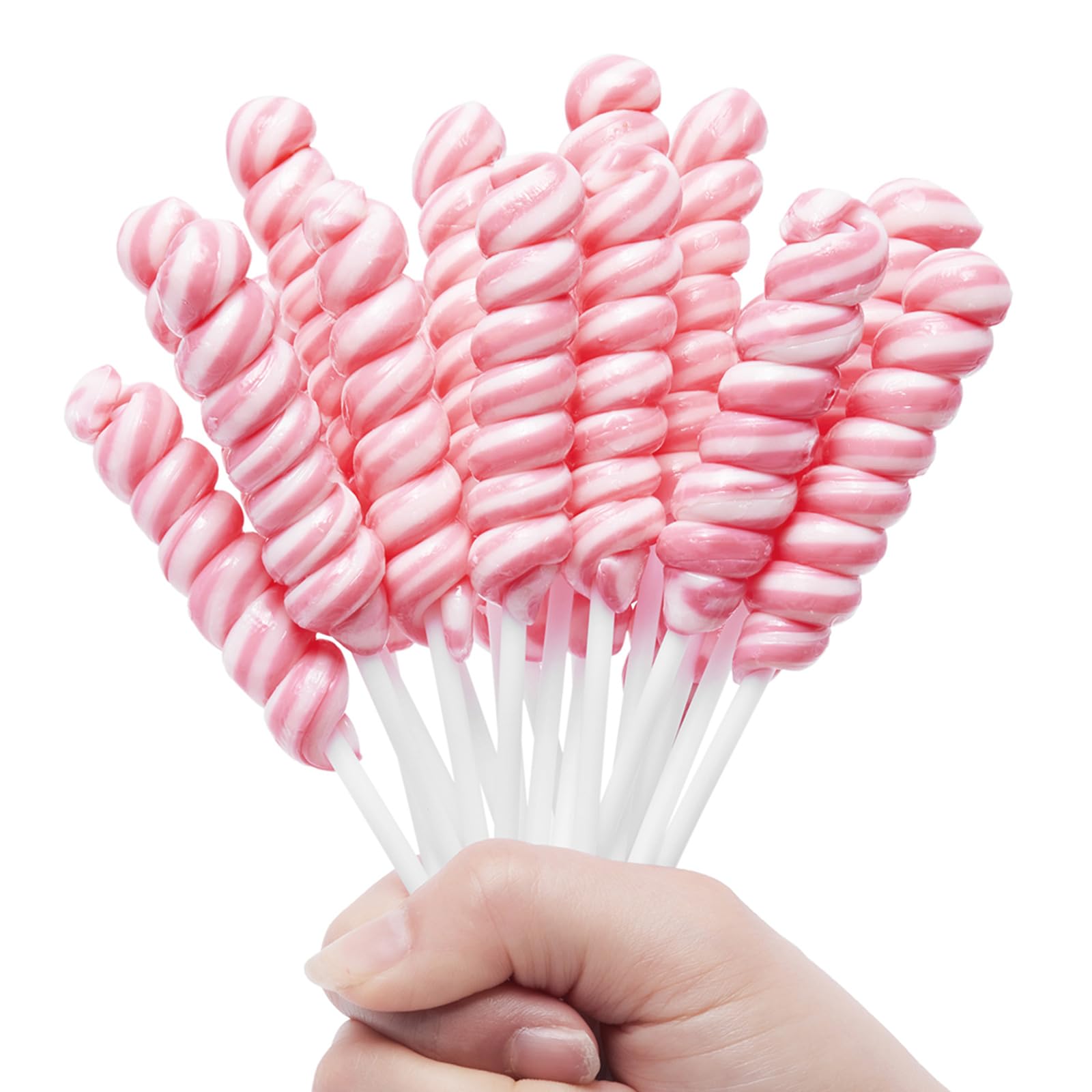 Pink Twisty Lollipops Individually Wrapped Bulk - Valentines Candy Valentine Lollipops Candy - Kid's Whirley Lollipop for Decorating Birthday, Strawberry Flavor 30 PackPink Twisty Lollipops Individually Wrapped Bulk…