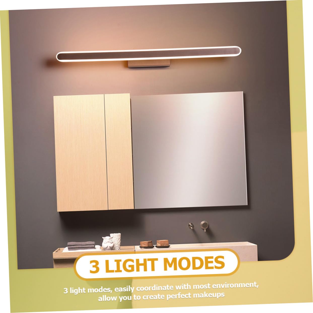 TEHAUX LED Schminktischleuchte für Spiegel, 1 Satz aus Aluminium und Acryl | Badezimmer und Makeup, Flimmerfrei mit Starker Hitzebeständigkeit, Moderne Wandleuchte