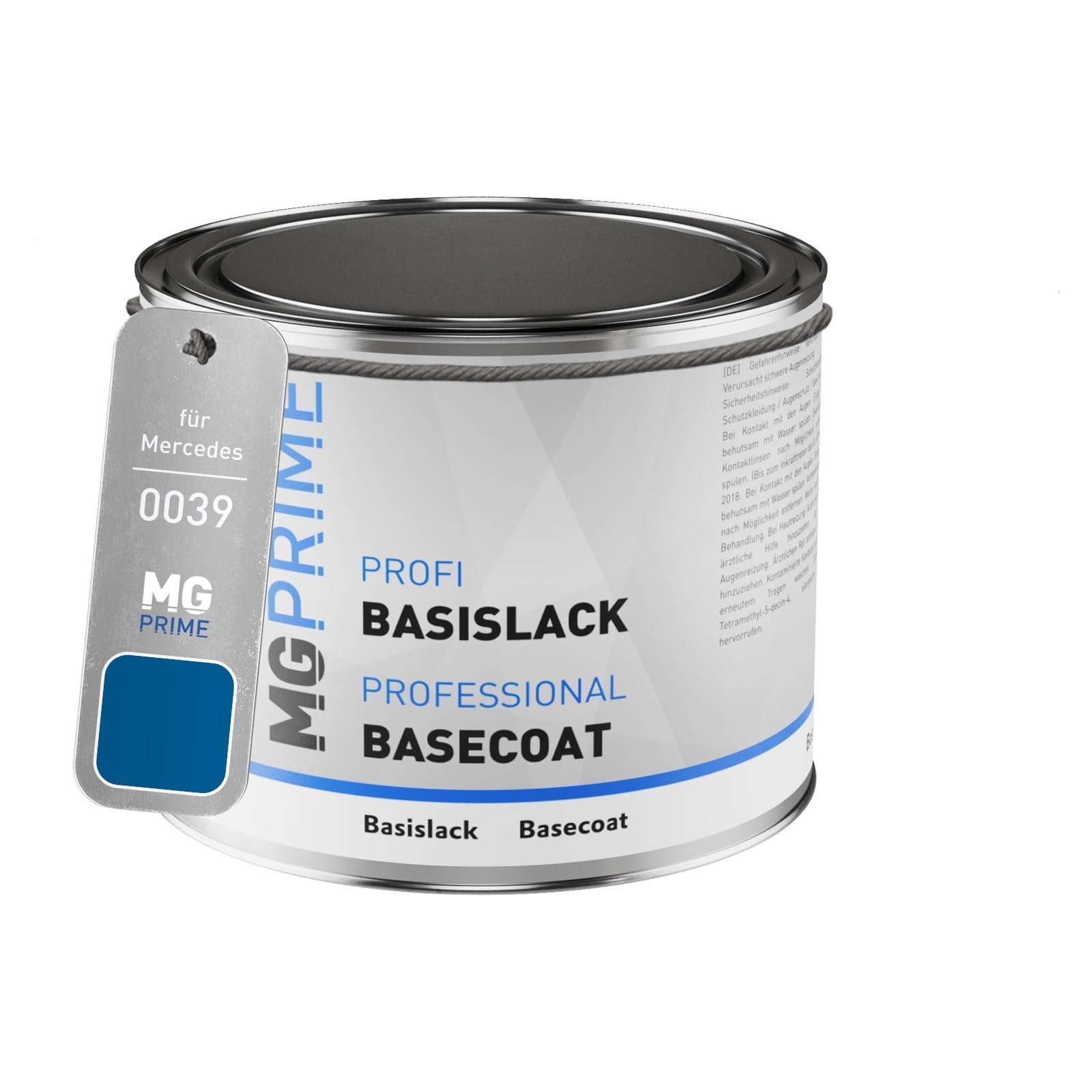 MG PRIME Car paint Can ready-to-spray for Mercedes 0039 Designo Mauritiusblau Metallic/Designo Mauritius Blue Metallic Base coat 0.5 litre 500ml