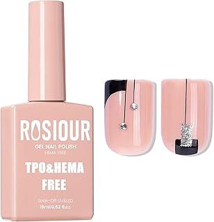 TPO and Hema Free Skin Nude Gel Nail Polish-18ml Hypoallergenic Non Toxic Neutral Nude Nail Polish Gel, Long Lasting Soak Off UV Nail Polish for Manicure Nail Design Salon Home DIY