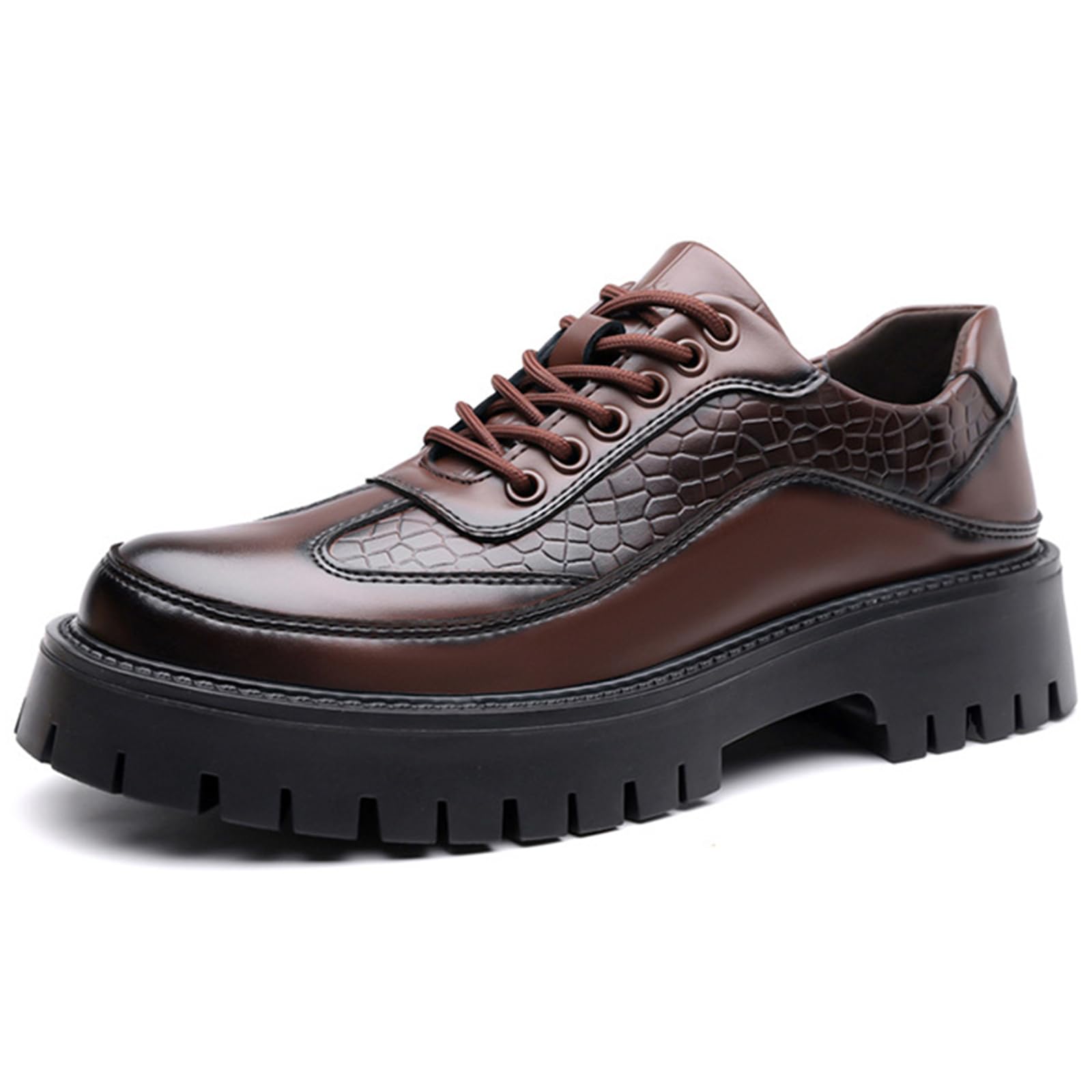 Scarpe Oxford con Plateau da Uomo Scarpe Eleganti con Lacci