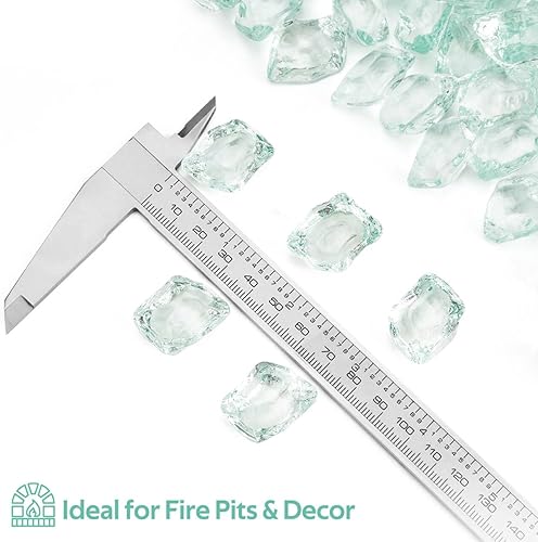 Miniatura 2 de Mr. Fireglass Vidrio de fuego de polígono de 12 pulgada para chimenea, hoguera y paisajismo, 10 libras de hielo de cristal de alto brillo