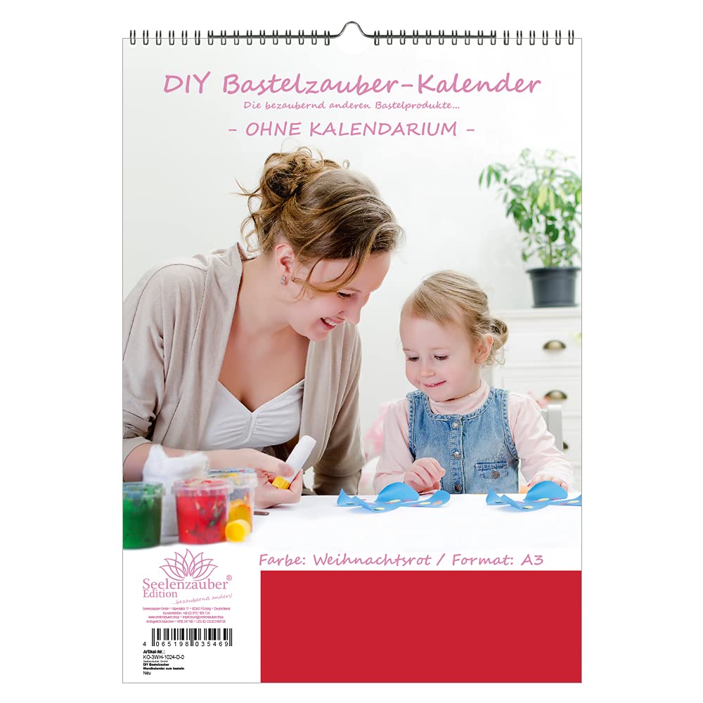 DIY Bastelzauber Wall Calendar for Crafts without Calendar DIN A3 Portrait Format Colour: Lavender - Seelenzauber Photo Calendar Craft Calendar Crafts
