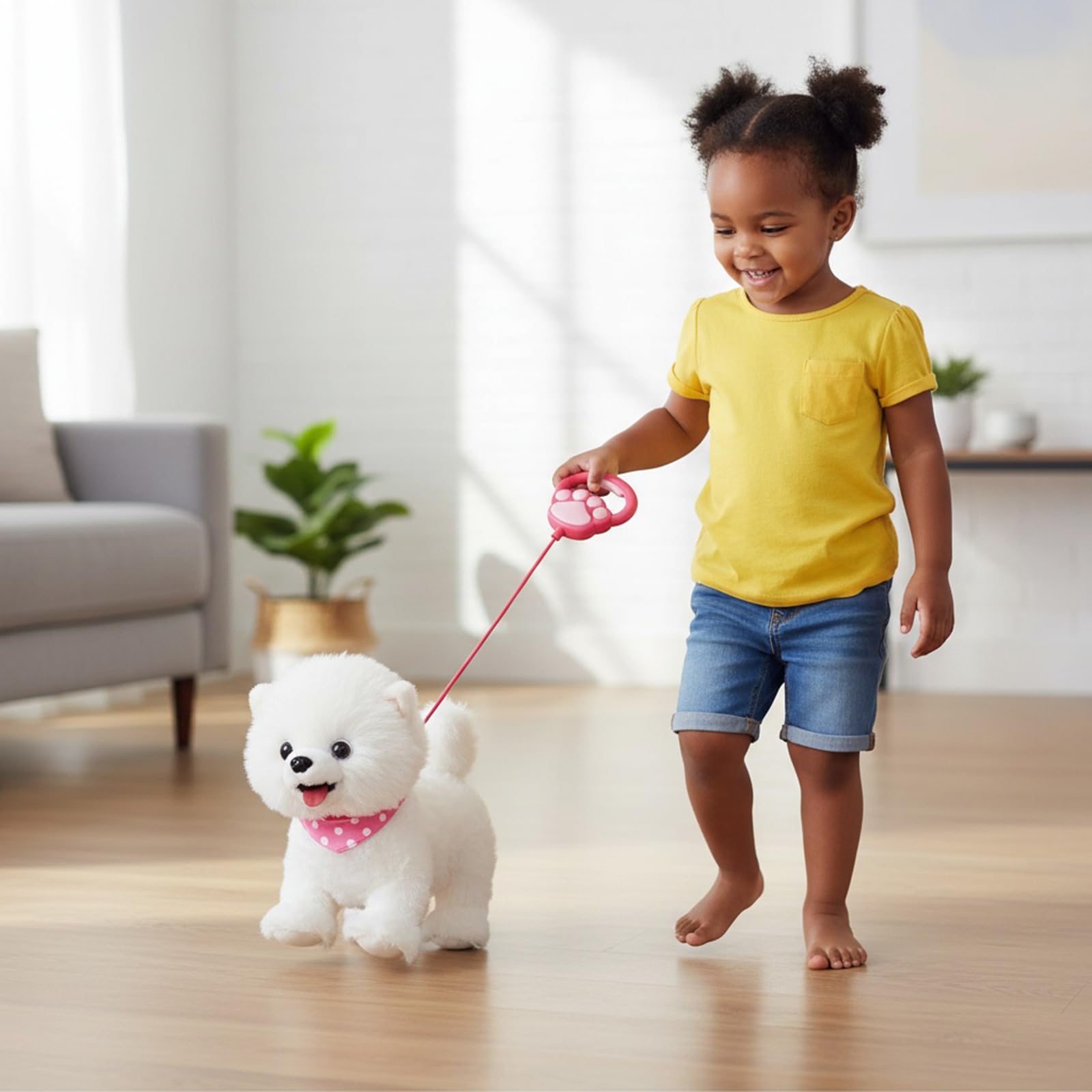 Juguete de Peluche de Perro Robot con batería y Correa remota