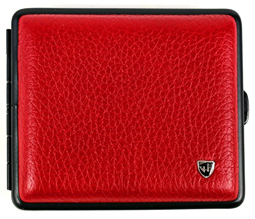 Preisvergleich Produktbild Zigarettenetui Echtleder Hirschleder rot Zigarettenbox