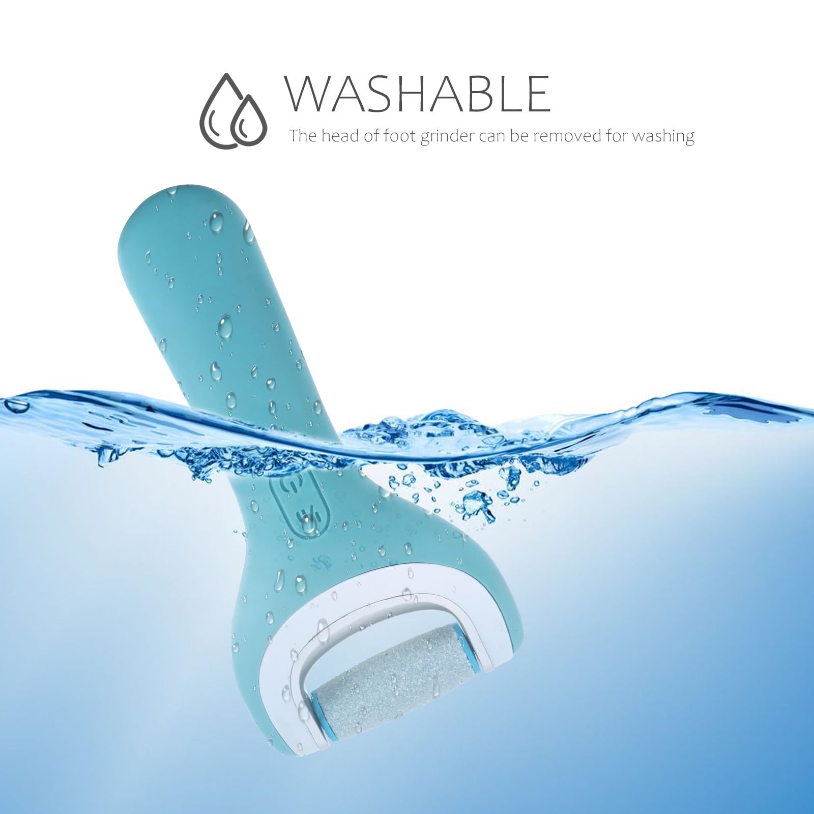 Dispositivo Elettrico per Pedicure Ricaricabile Blu | Pp e Quarzo, Conversione un Tasto, Portatile, Ricarica Usb, Finitura Curata