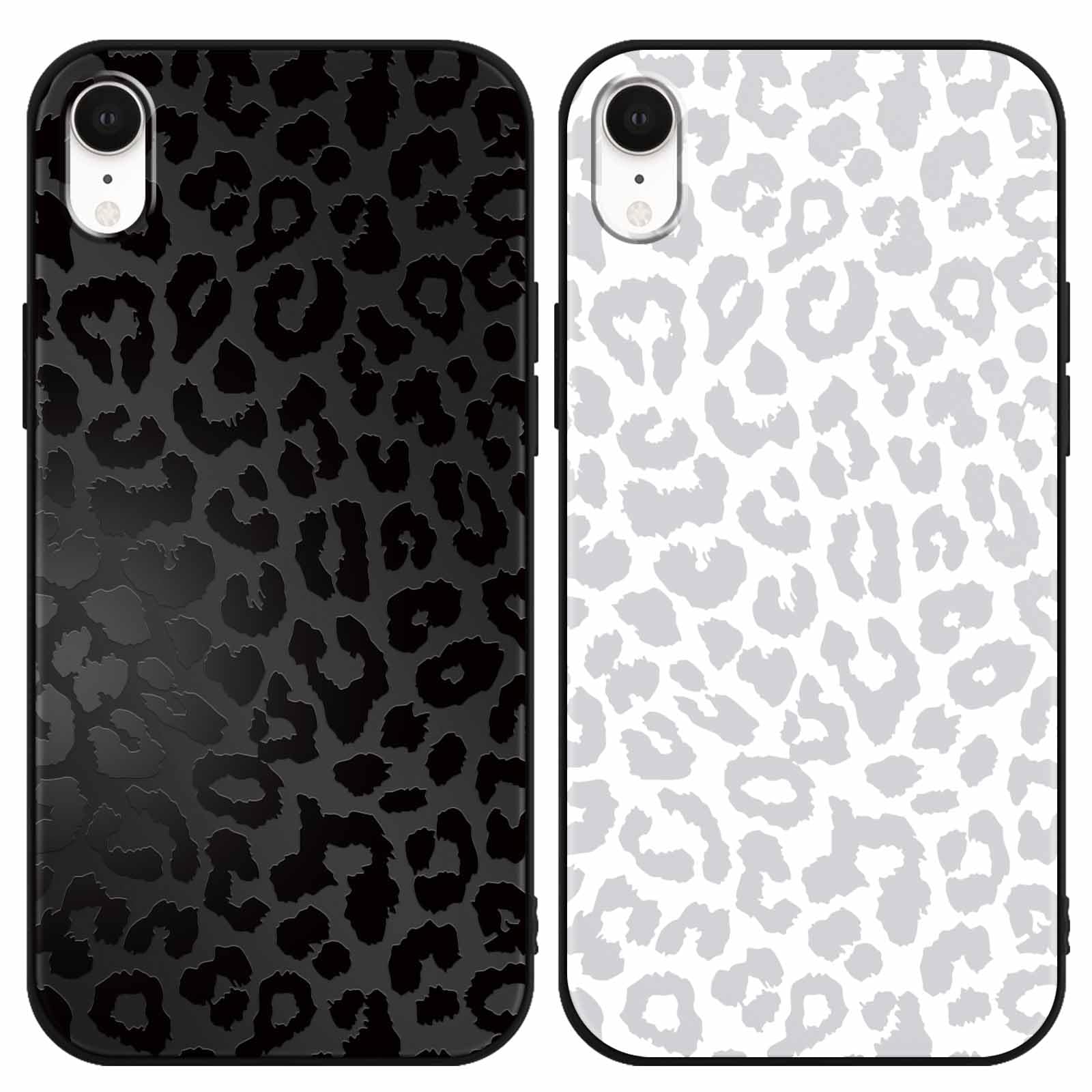Yoedge 2 Pack Black Leopard Phone Case Compatible with iPhone XR 6.1", Ultrathin Soft Silicone with Aesthetics Pattern, Shockproof Bumper Protector Matte Girls Women Cover for iPhone XR, Cheetah