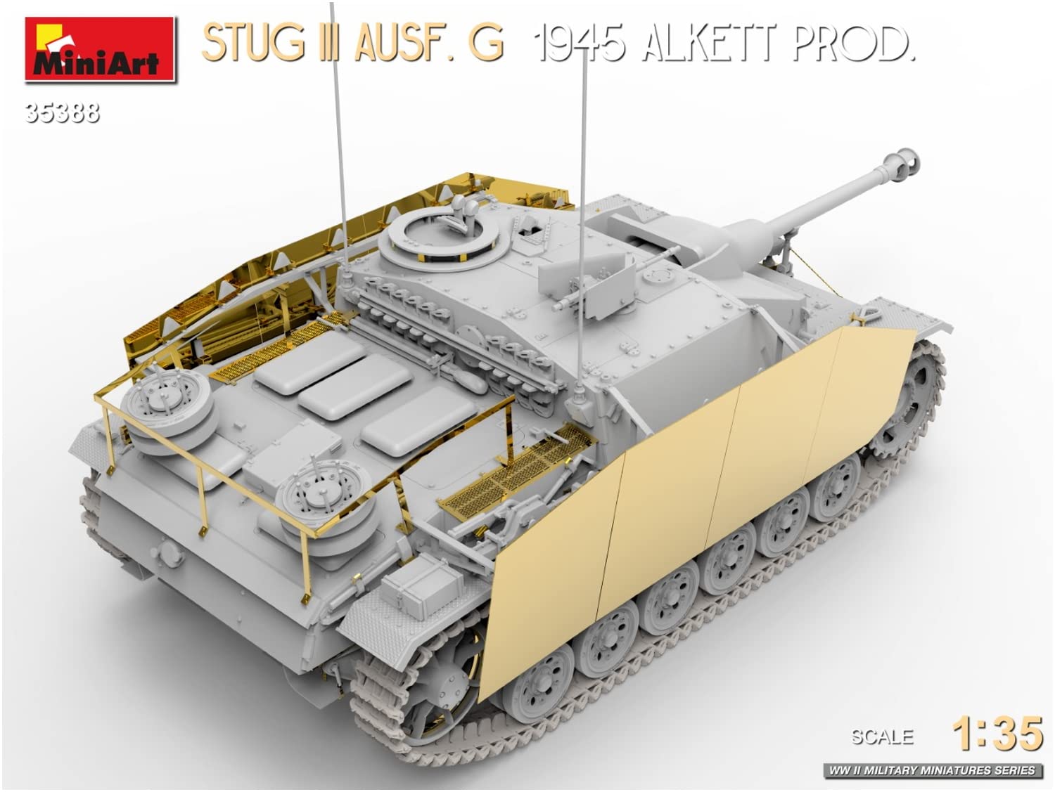 Miniart 1:35 - StuG III Ausf. G Alkett Prod 1945, Geformte Farbe, Approx. 10-15 cm - Image 4