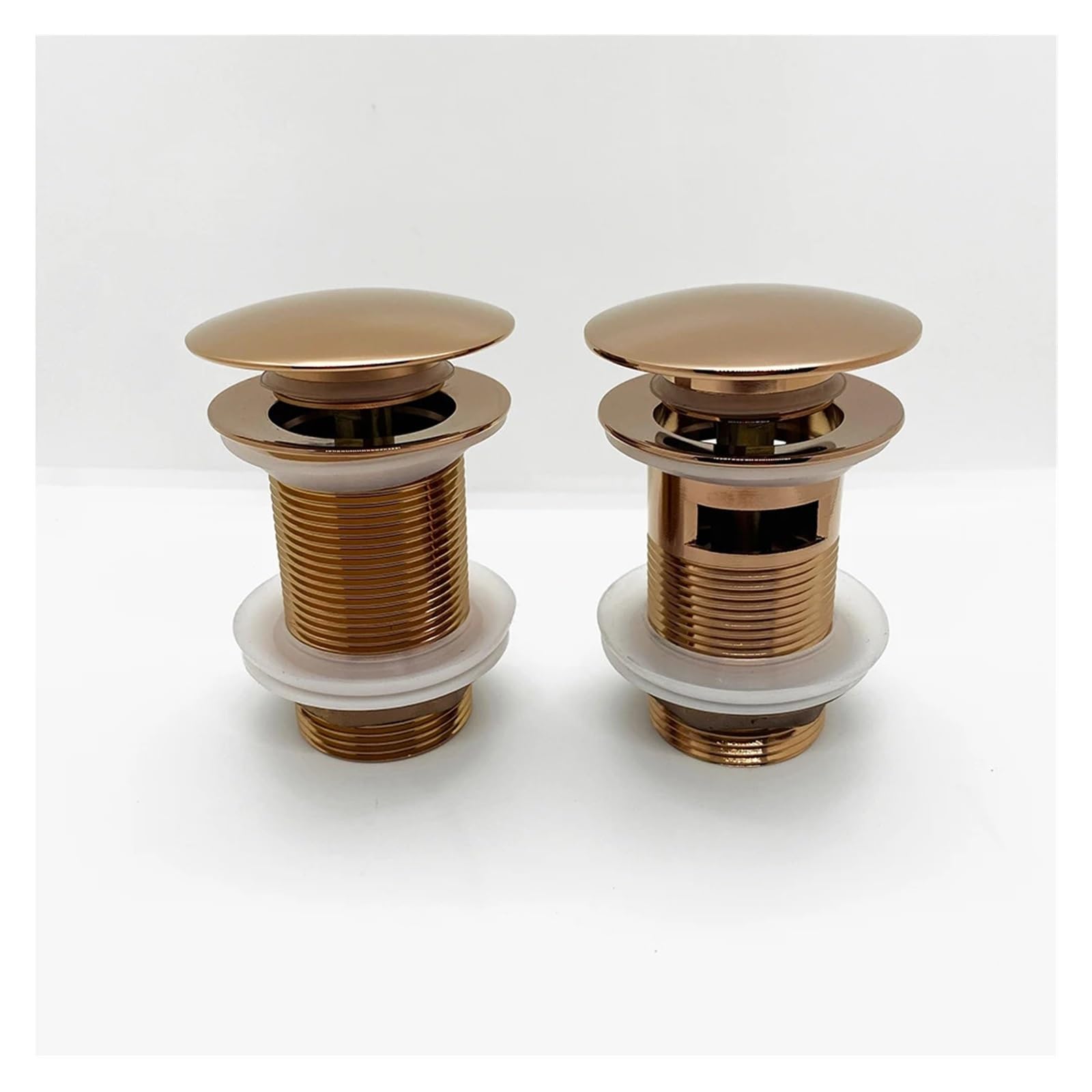 Piège à bouteilles de lavabo en or Rose, 1 pièce, Kits tuyaux Siphon d'évier salle bains, bouchon Pop-Up, raccords vidange toilettes Pour Bain(Rose set overflow)